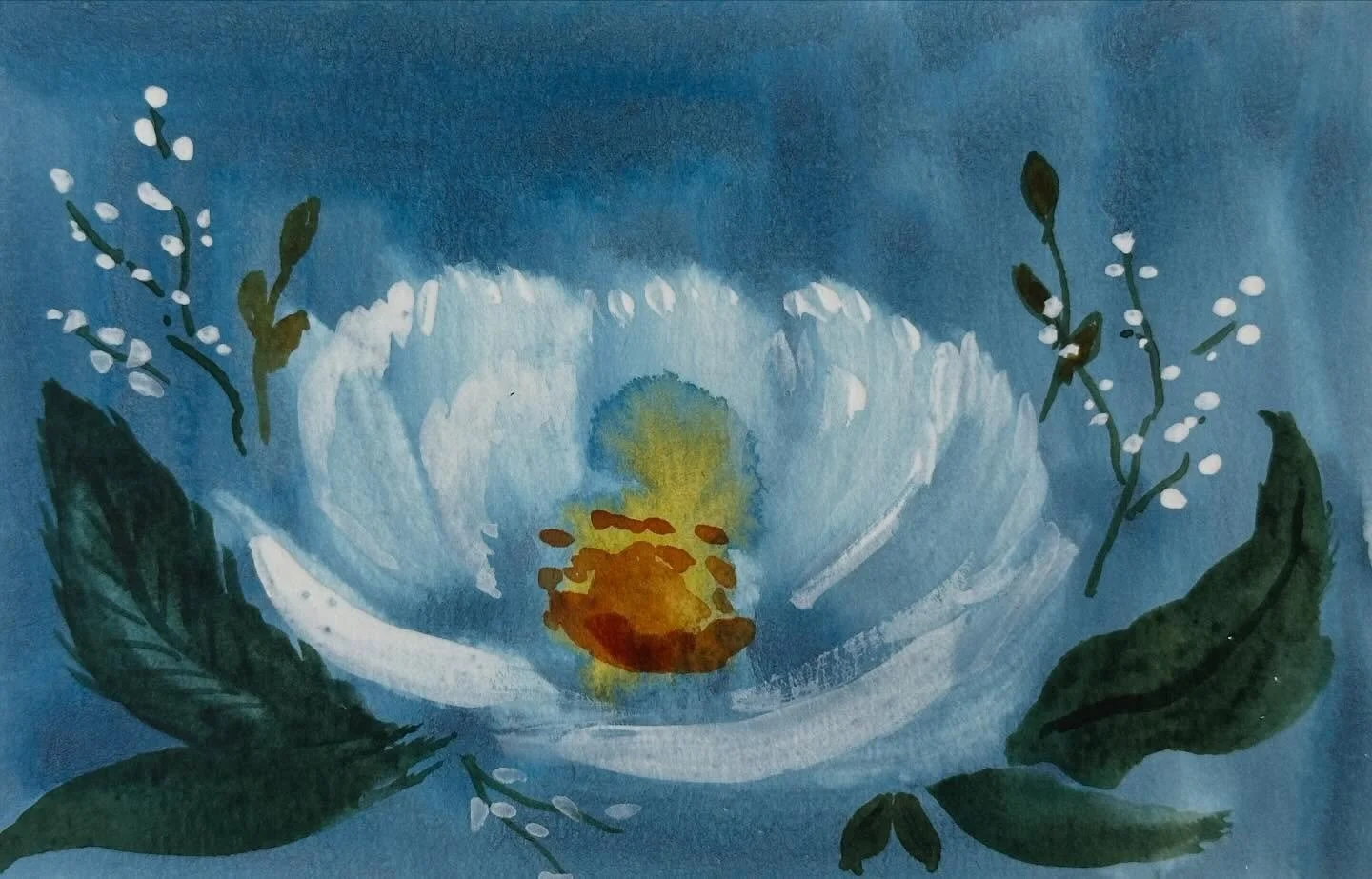 I painted a few postcards with this loose flower, following a Let&rsquo;s Make Art Matter tutorial from @letsgomakeart. 

#letsmakeart #letsmakeartwatercolor #watercolor #watercolorpainting