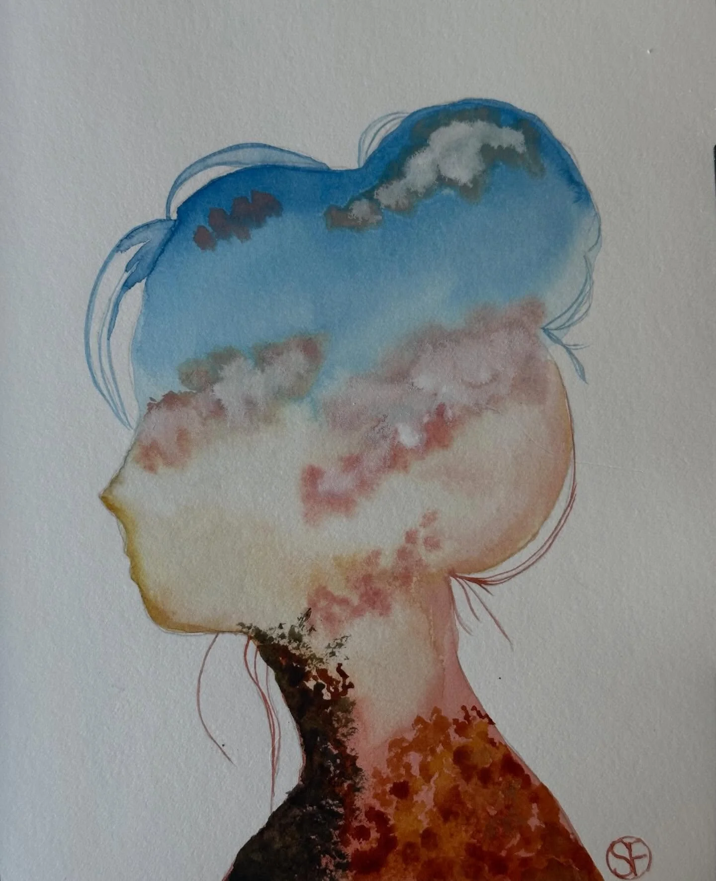 I painted the Pride &amp; Prejudice Silhouette project from @letsgomakeart. 

#letsmakeart #letsmakeartwatercolor #watercolor #watercolorpainting