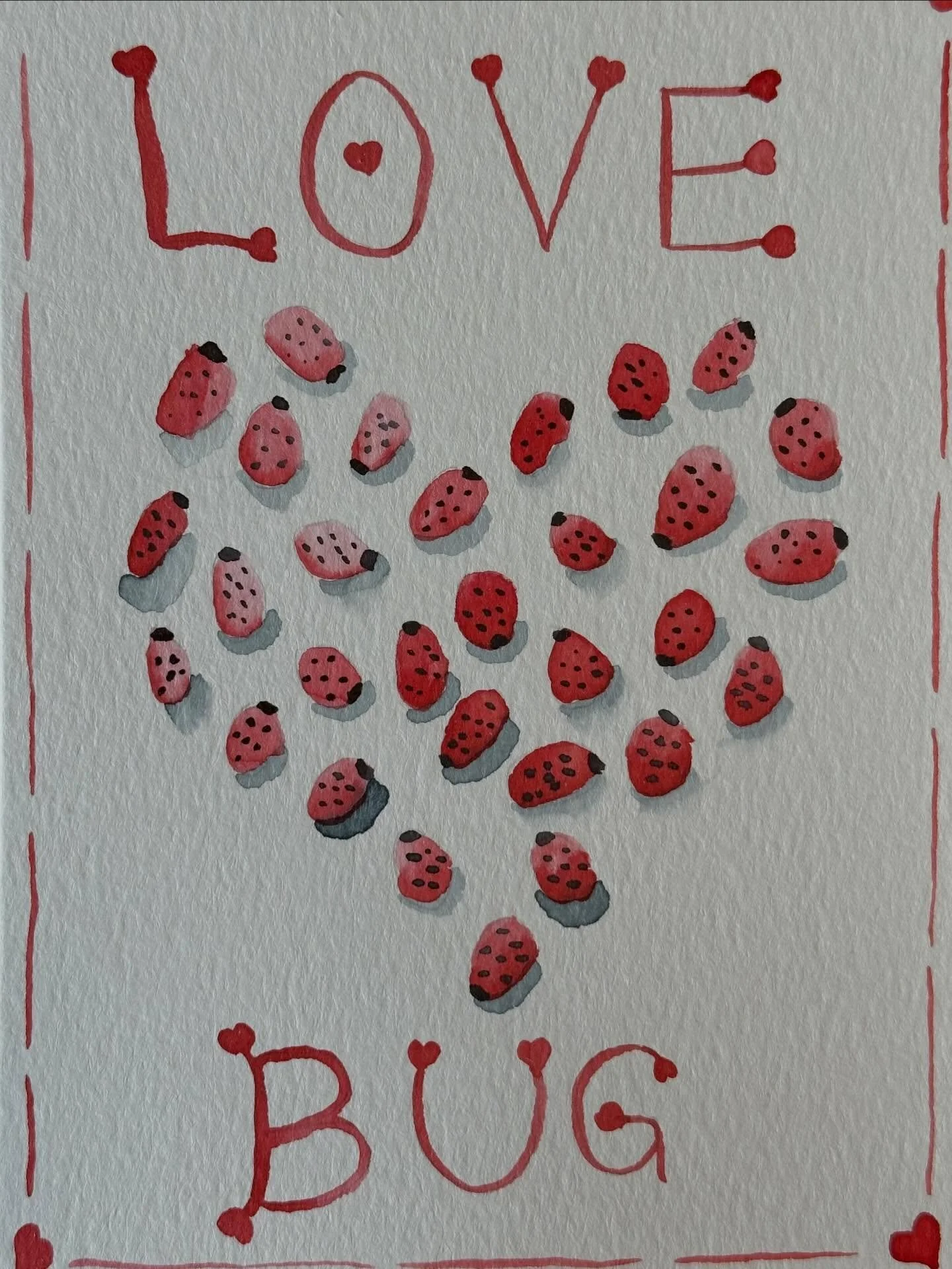 I painted this cute Valentine&rsquo;s Day card from a @letsgomakeart tutorial. I got to have coffee with a friend Saturday morning, at my favorite coffee shop, and I dropped this card off to thank the coffee shop employees for all the love and care t