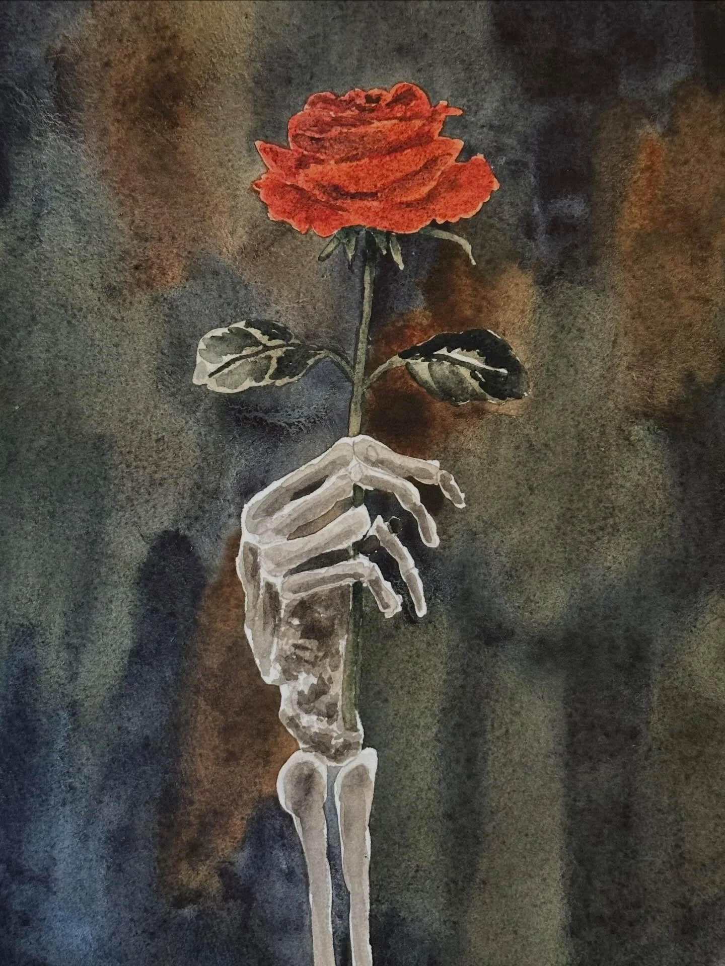I painted the skeleton rose tutorial from @letsgomakeart 

#letsmakeart #letsmakeartwatercolor #watercolor #watercolorpainting