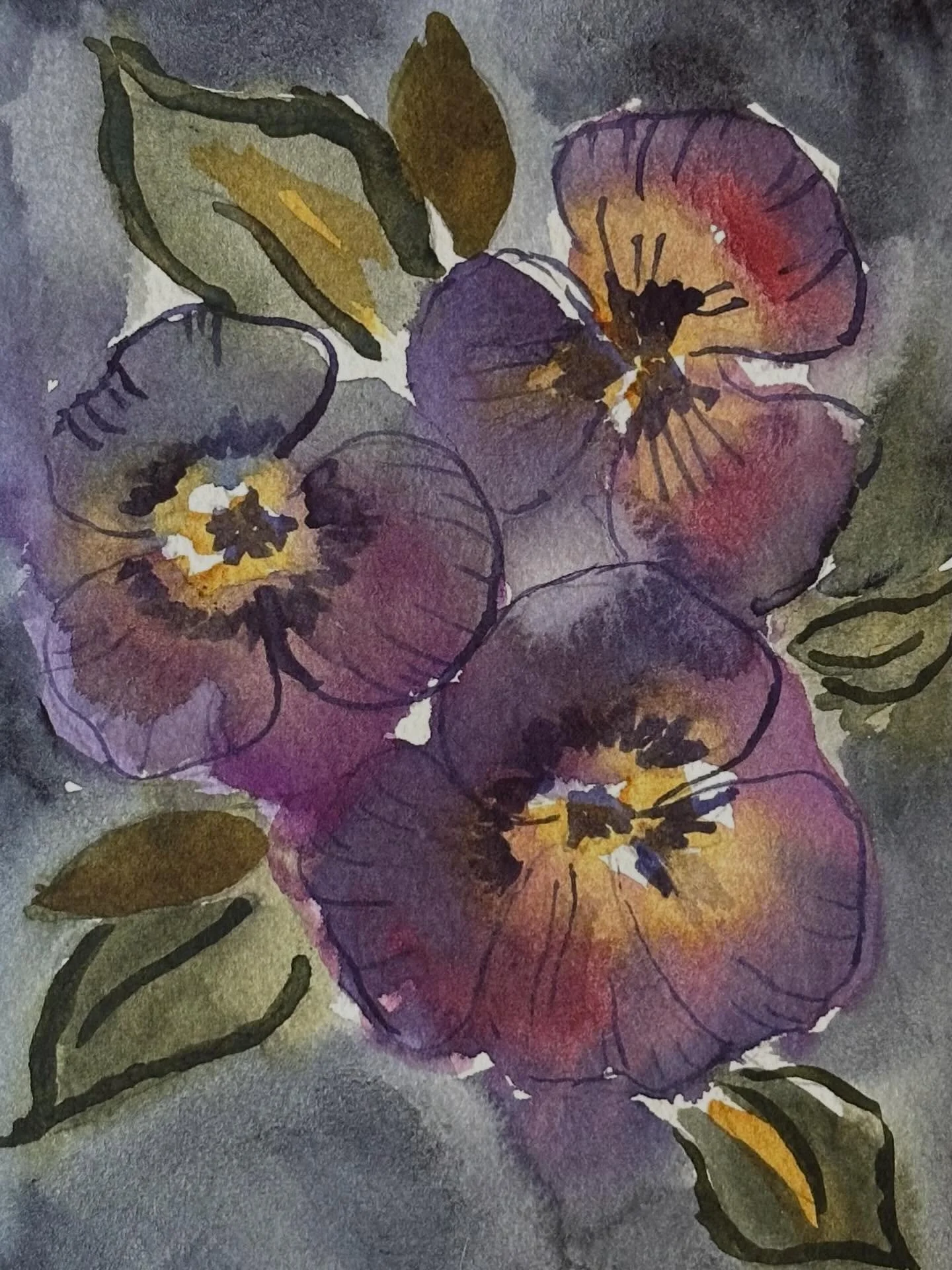 I painted the atmospheric pansies tutorial from @letsgomakeart 

#letsmakeart #letsmakeartwatercolor #watercolor #watercolorpainting