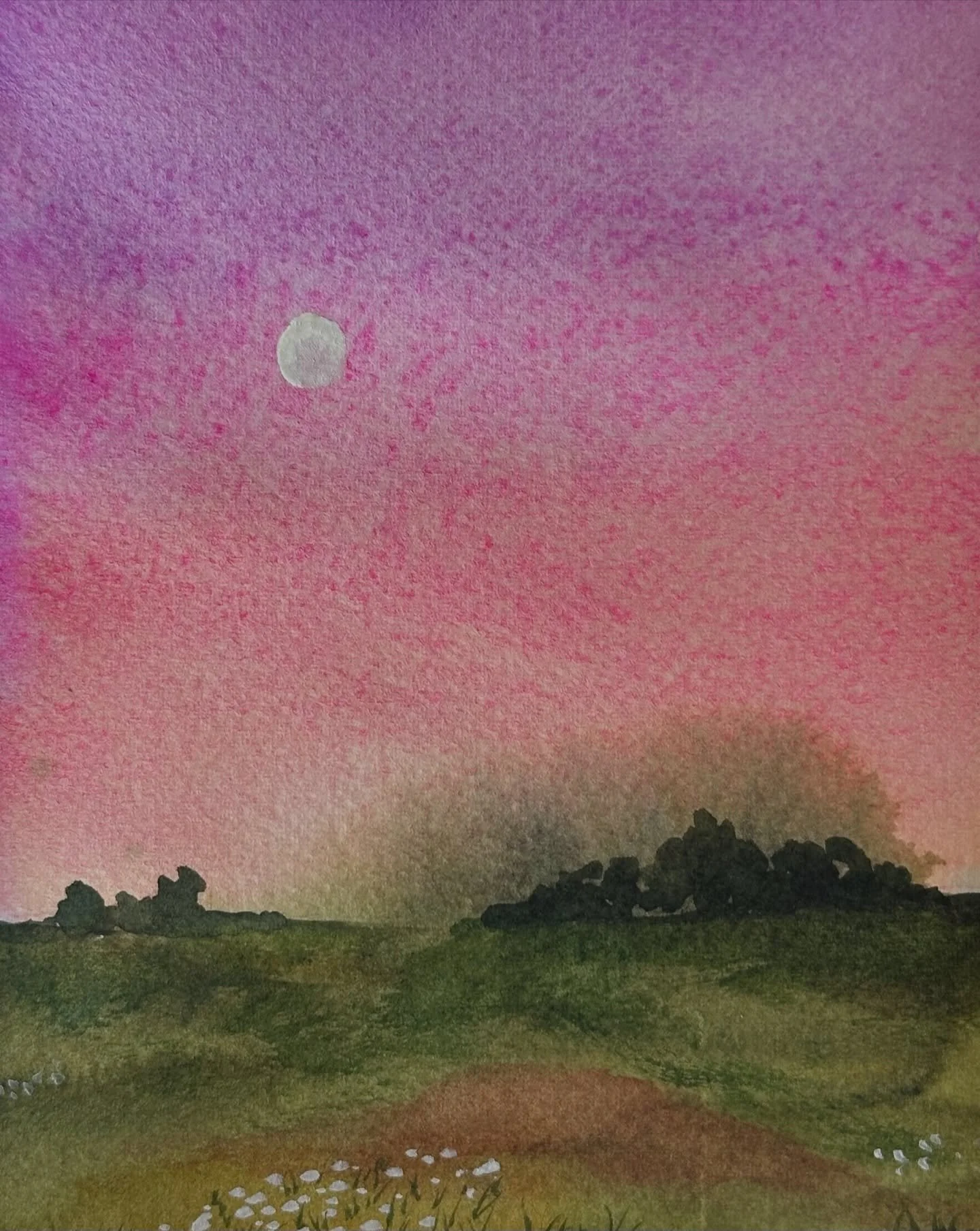 I painted the mini spring landscape tutorial from @letsgomakeart in my watercolor journal. This is a cute little landscape. 

#letsmakeart #letsmakeartwatercolor #watercolor #watercolorpainting