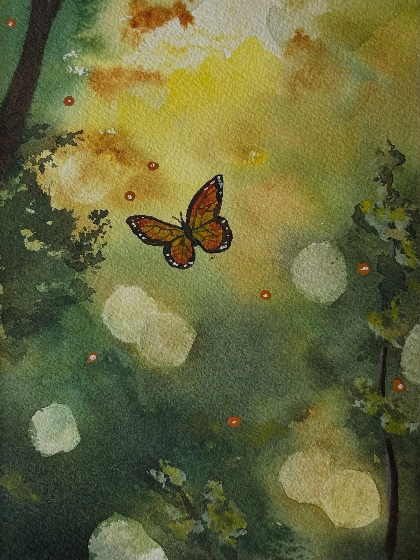 I painted the bokeh butterfly from @letsgomakeart in my watercolor journal. I planted some wildflowers and marigolds in my flower garden and I&rsquo;m hoping they will attract some butterflies once they bloom. 

#letsmakeart #letsgomakeartwatercolor 