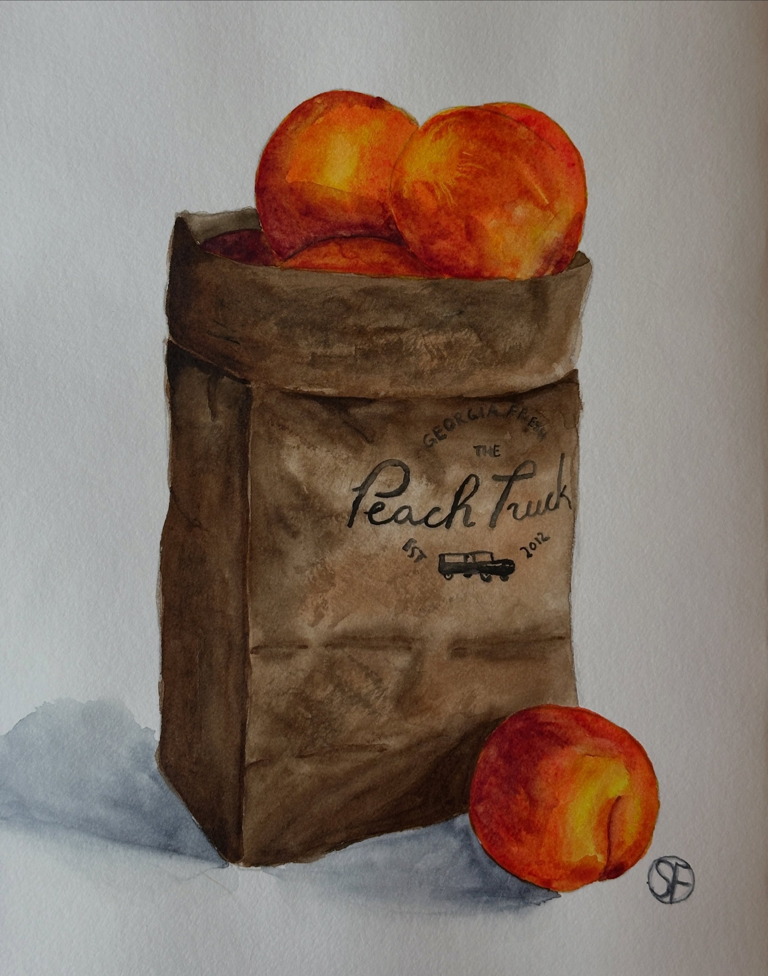 I painted the peach truck tutorial from @letsgomakeart. My paper bag turned out good and it was fun to paint. This made me hungry for some peaches. Looking forward to when it is peach season. 

#letsmakeart #letsmakeartwatercolor #watercolor #waterco