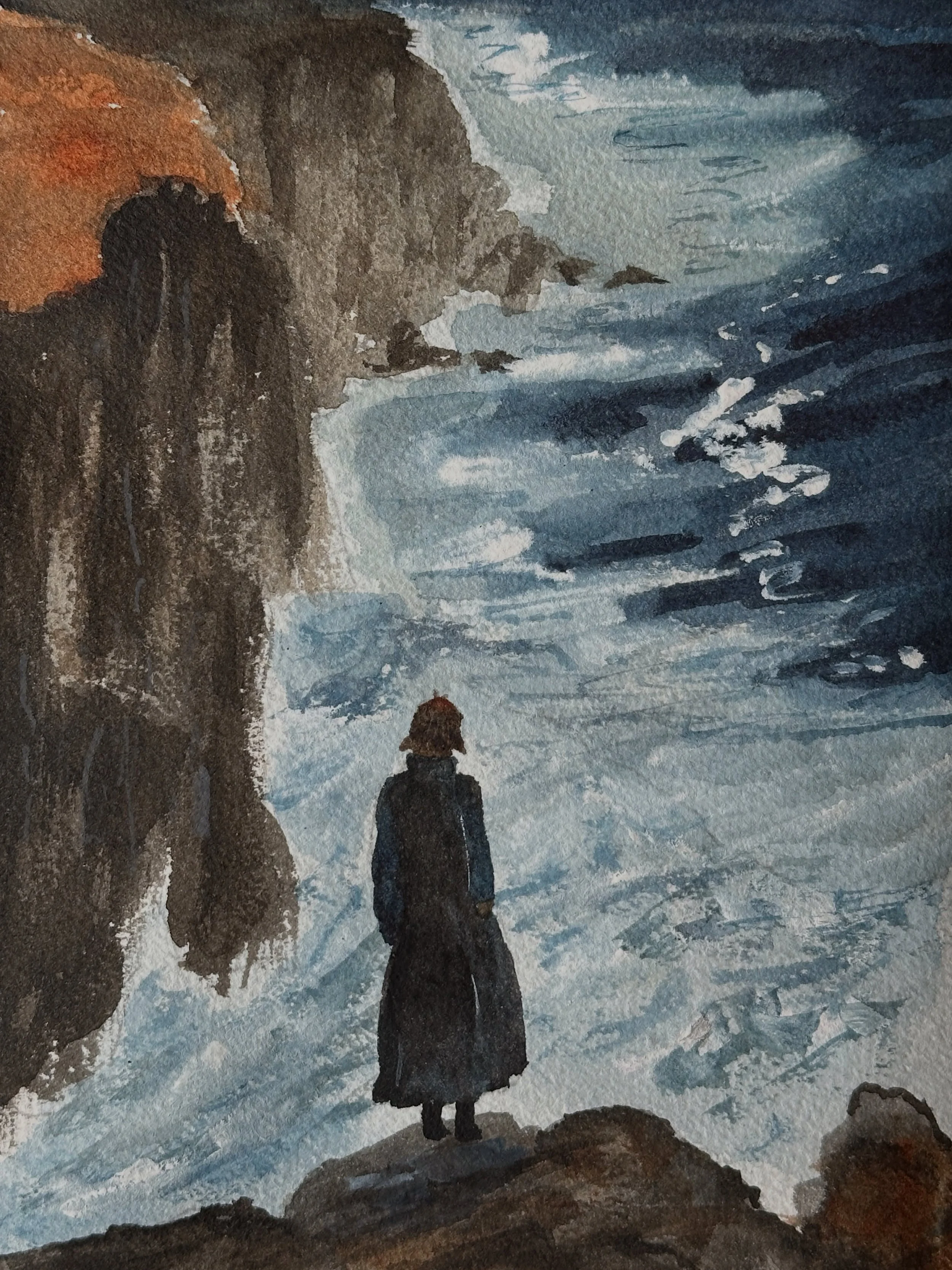 I painted the watching the waves tutorial from @letsgomakeart in my watercolor journal. It turned out ok but I didn&rsquo;t enjoy painting this one as much. 

#letsmakeart #letsmakeartwatercolor #watercolor #watercolorpainting