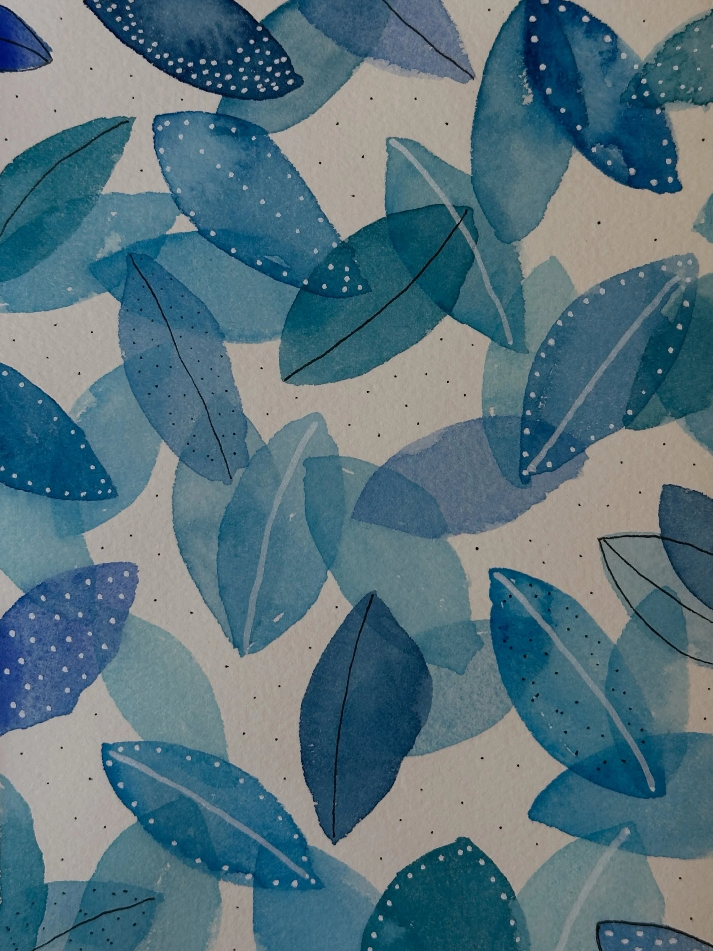 I painted the simple leaves project from the book Creative Abstract Watercolor. As the name of the project suggests, this was pretty simple to paint. But it was a fun use of the large amount of blue paint colors that I have. 

#letsmakeart #letsmakea