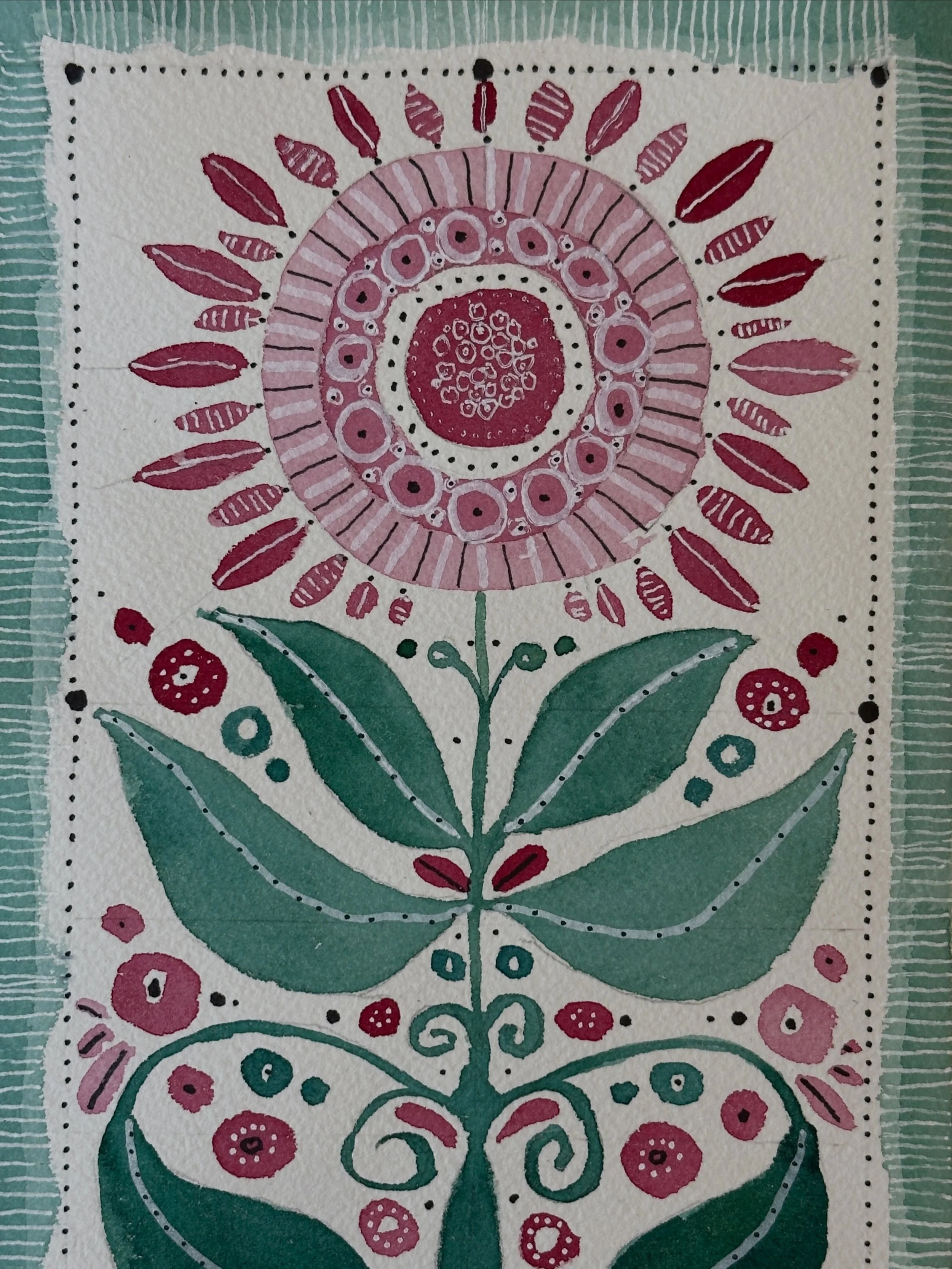 I painted the striking bloom project from the book Creative Abstract Watercolor.