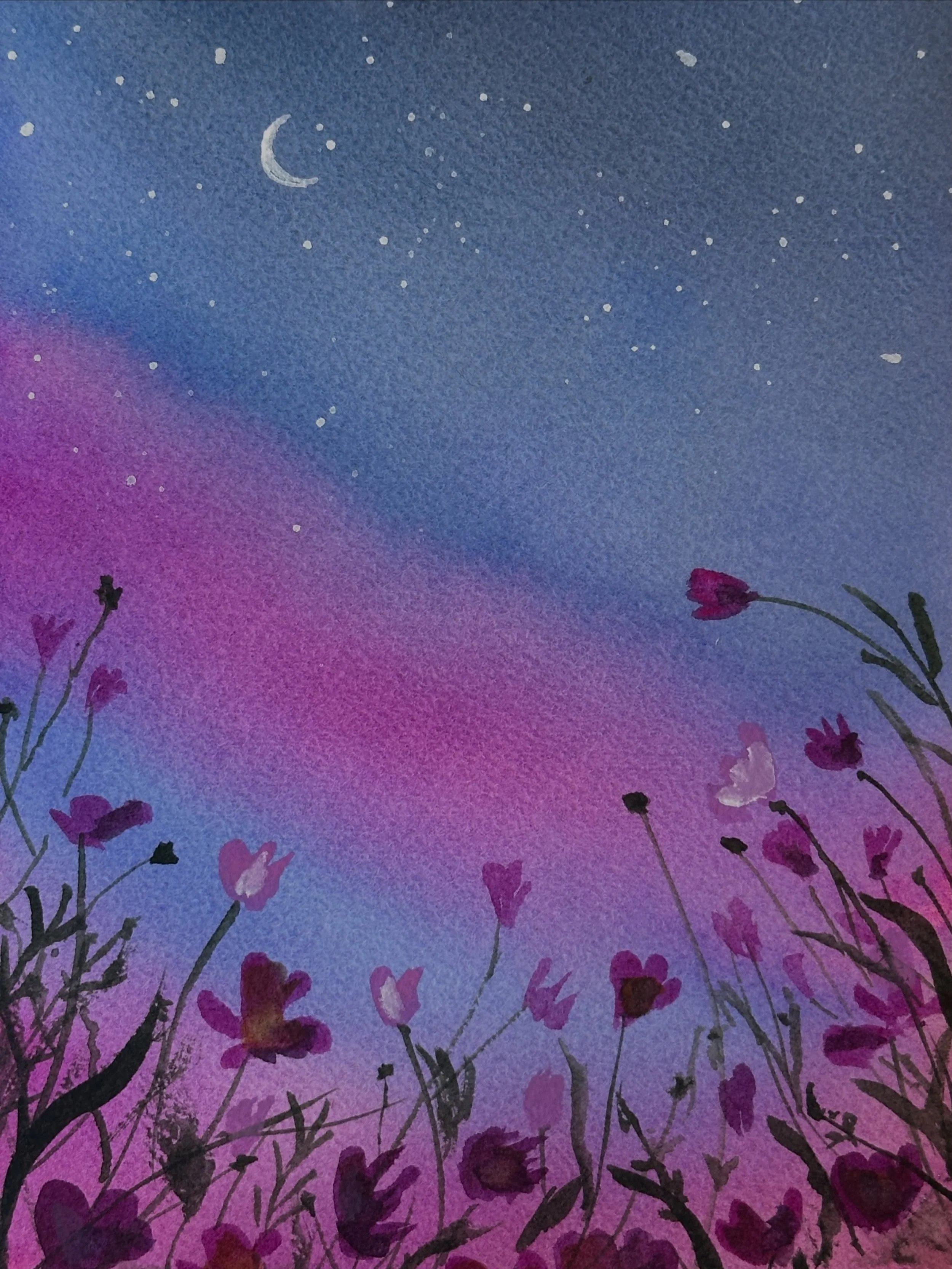 I painted the dusk purple blooms tutorial from @letsgomakeart in my watercolor journal. 

#letsmakeart #letsmakeartwatercolor #watercolor #watercolorpainting