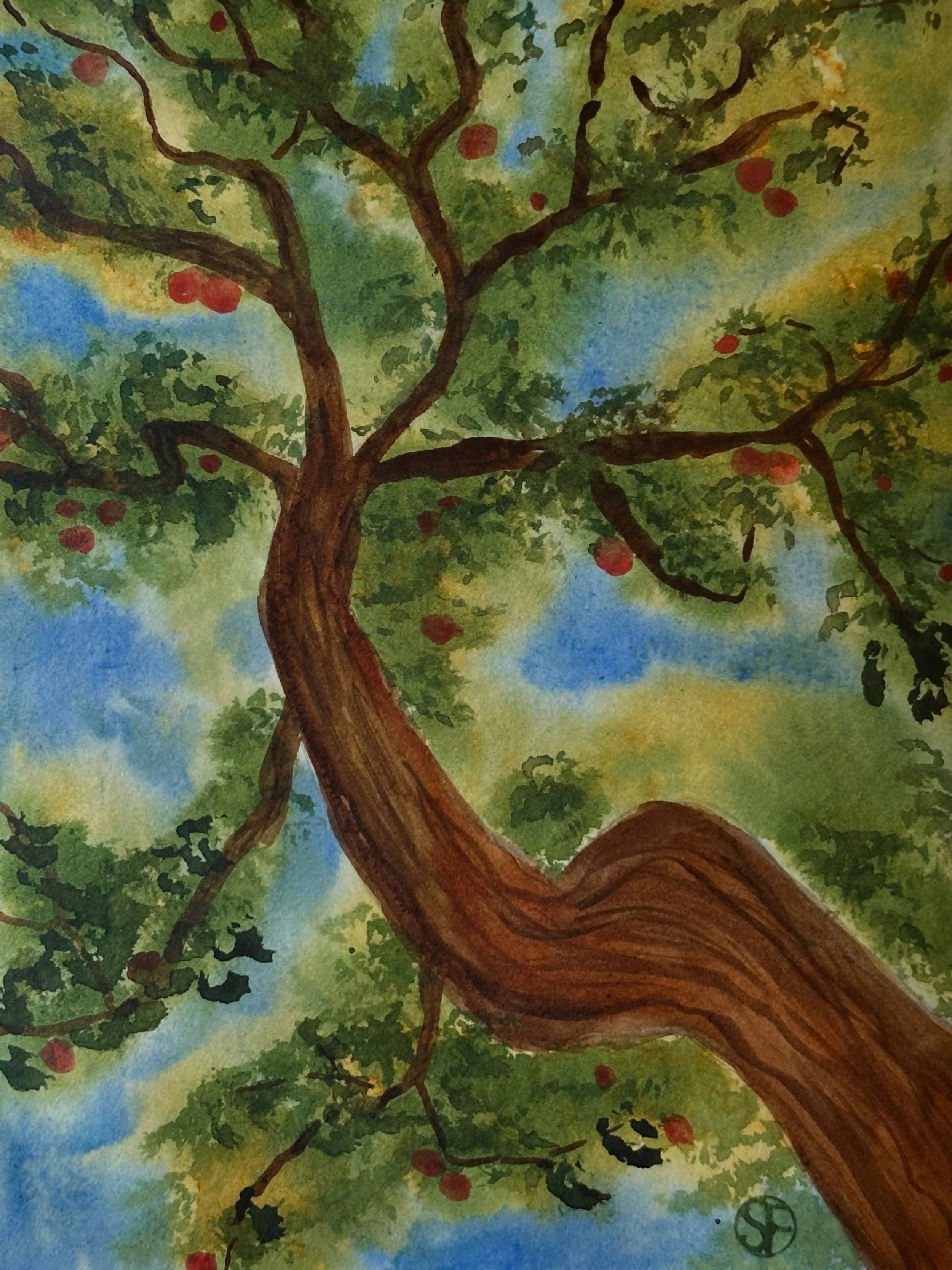 I painted the climbing tree tutorial from @letsgomakeart. This one makes me want to spend some time outside, though I don&rsquo;t have the energy for climbing any trees. 

#letsmakeart #letsmakeartwatercolor #watercolor #watercolorpainting