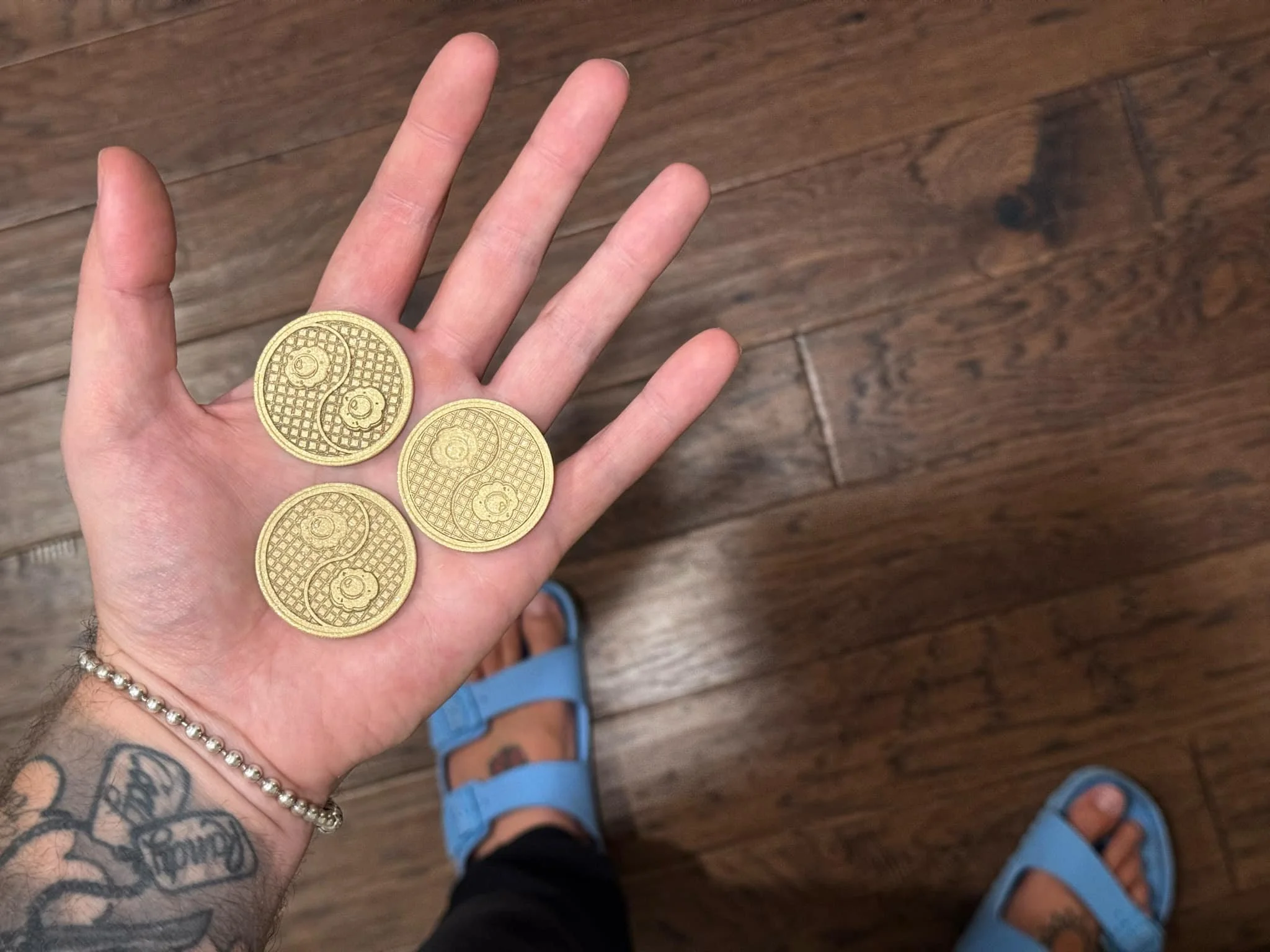 Diamond Blasted Brass 3D Coins