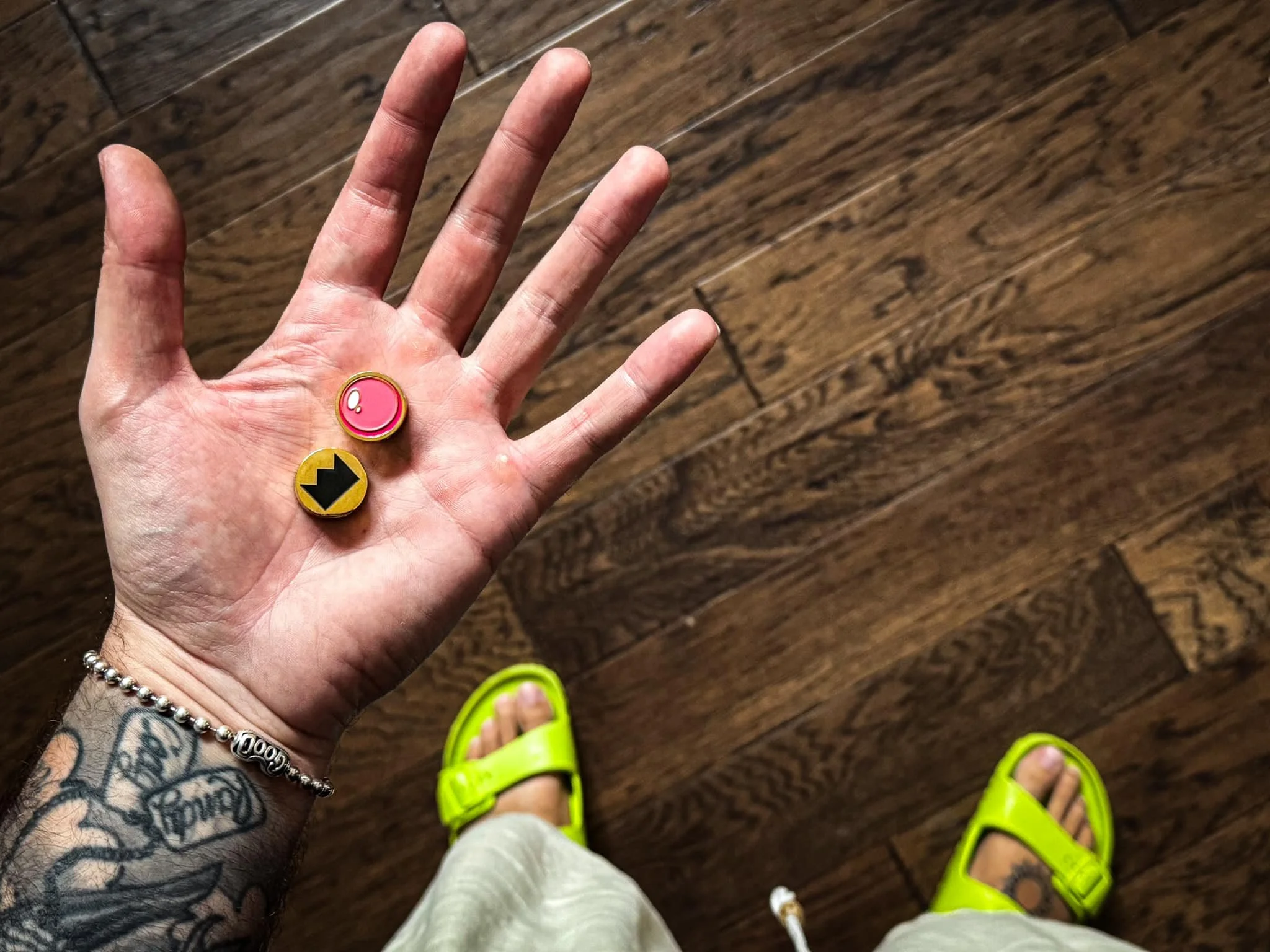 Pink Lasered Yolk Bead