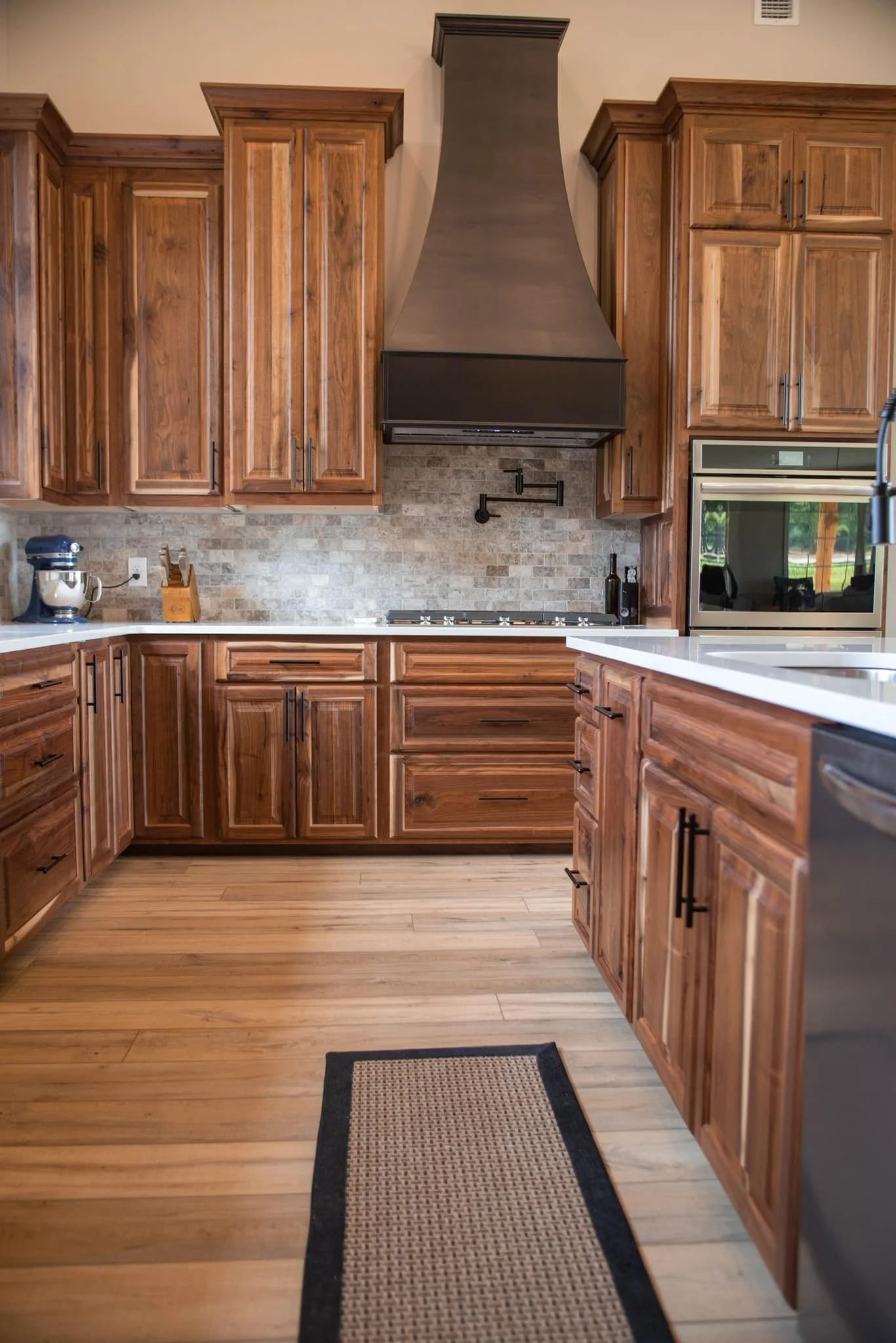 Black Walnut Raised-Panel Kitchen.