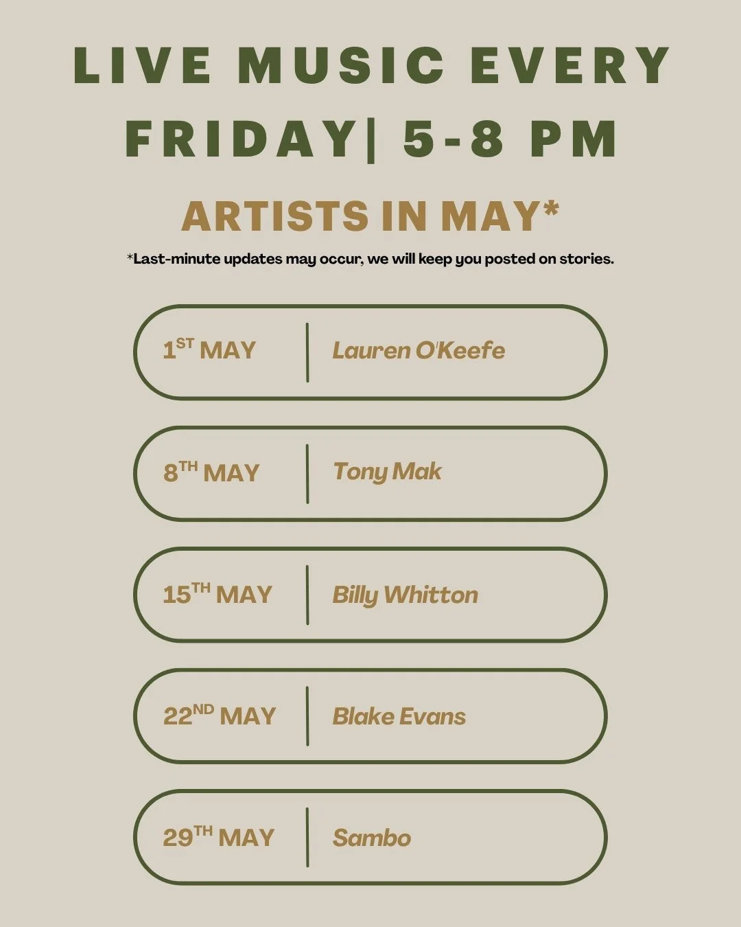 Our live music lineup for the month is here 🎶 ⁠
⁠
Join us every Friday from 5&ndash;8pm at The Deck as talented local artists set the vibe for your evening. Enjoy Happy Hour Monday to Friday from 4&ndash;6pm, plus a selection of shared platters and 