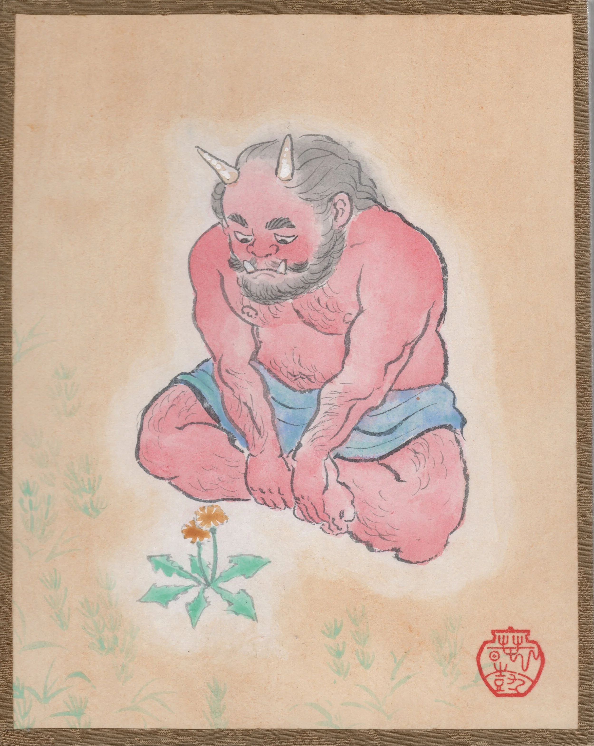 Oni and Dandelion 2022
Nihonga on paper
