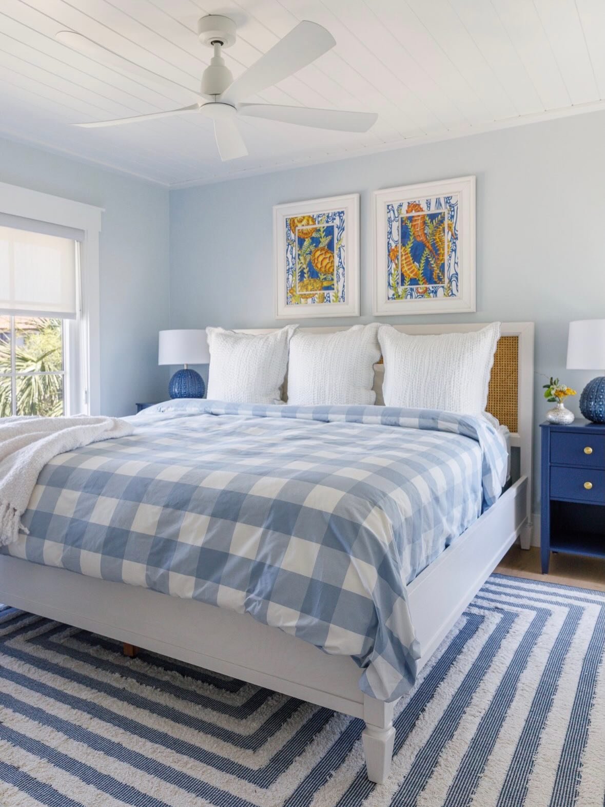 Your guests deserve more than just a place to sleep &mdash; they deserve a space that feels like a retreat. 💙

This coastal-inspired guest room layers soft blues, crisp whites, and natural textures for a look that feels calm, fresh, and welcoming. F