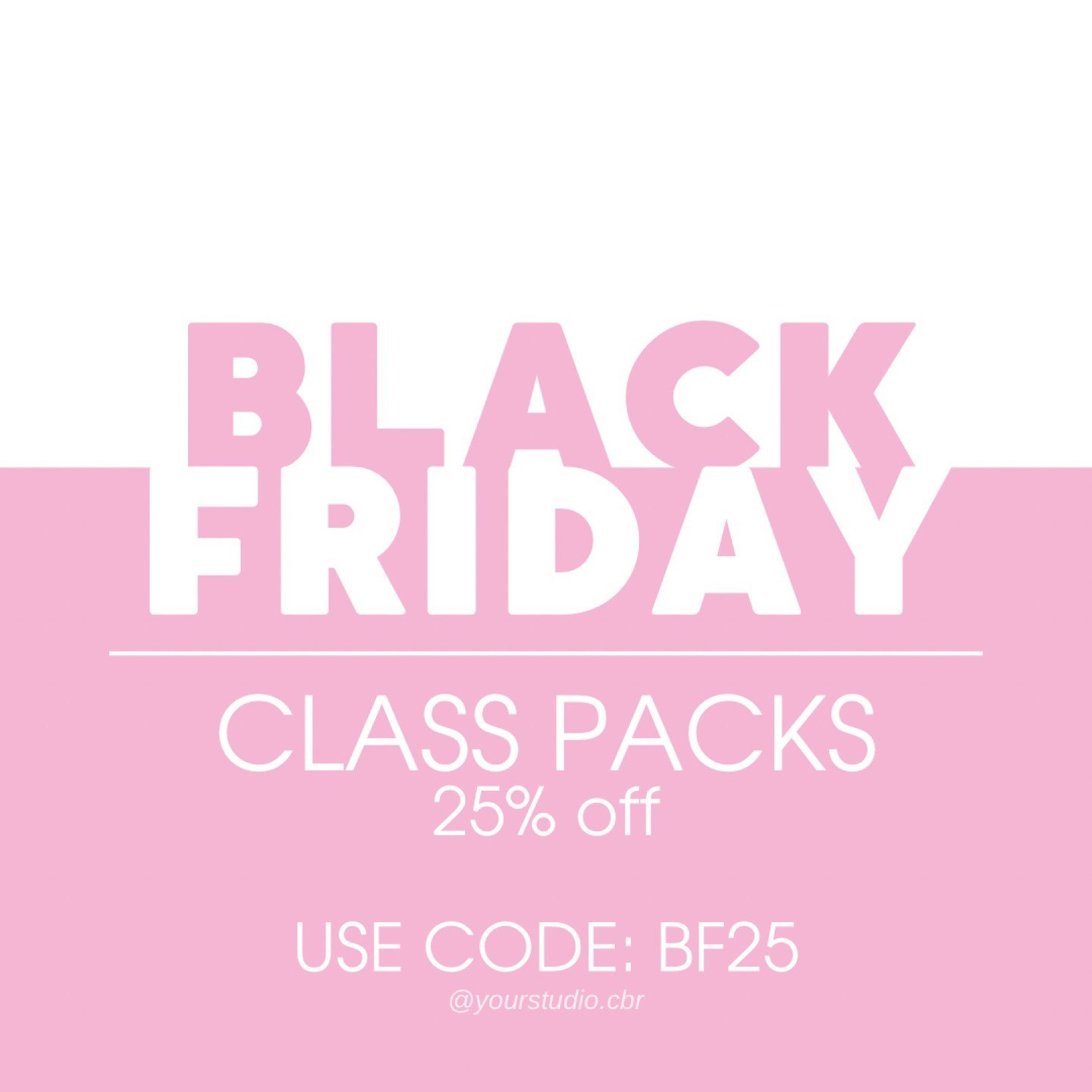 🎉 Black Friday is here, and we&rsquo;ve got an amazing deal for you! Use code BF25 for 25% off class pack purchases (online only) 💪 

Our casual class packs are a fantastic way to enjoy the studio if you&rsquo;re just visiting 1-2 times a week. Hap