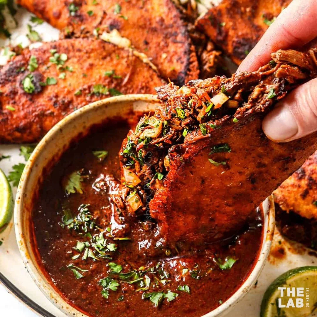 The experiment&rsquo;s heating up 🔥

Birria tacos have entered The Lab &mdash; slow-cooked, cheesy, and ready to dip into rich, spiced perfection.

🌮 Taste the test. You&rsquo;ll want to repeat it.

#TheLab #BirriaTacos #MexicanFlavours #FoodieFind