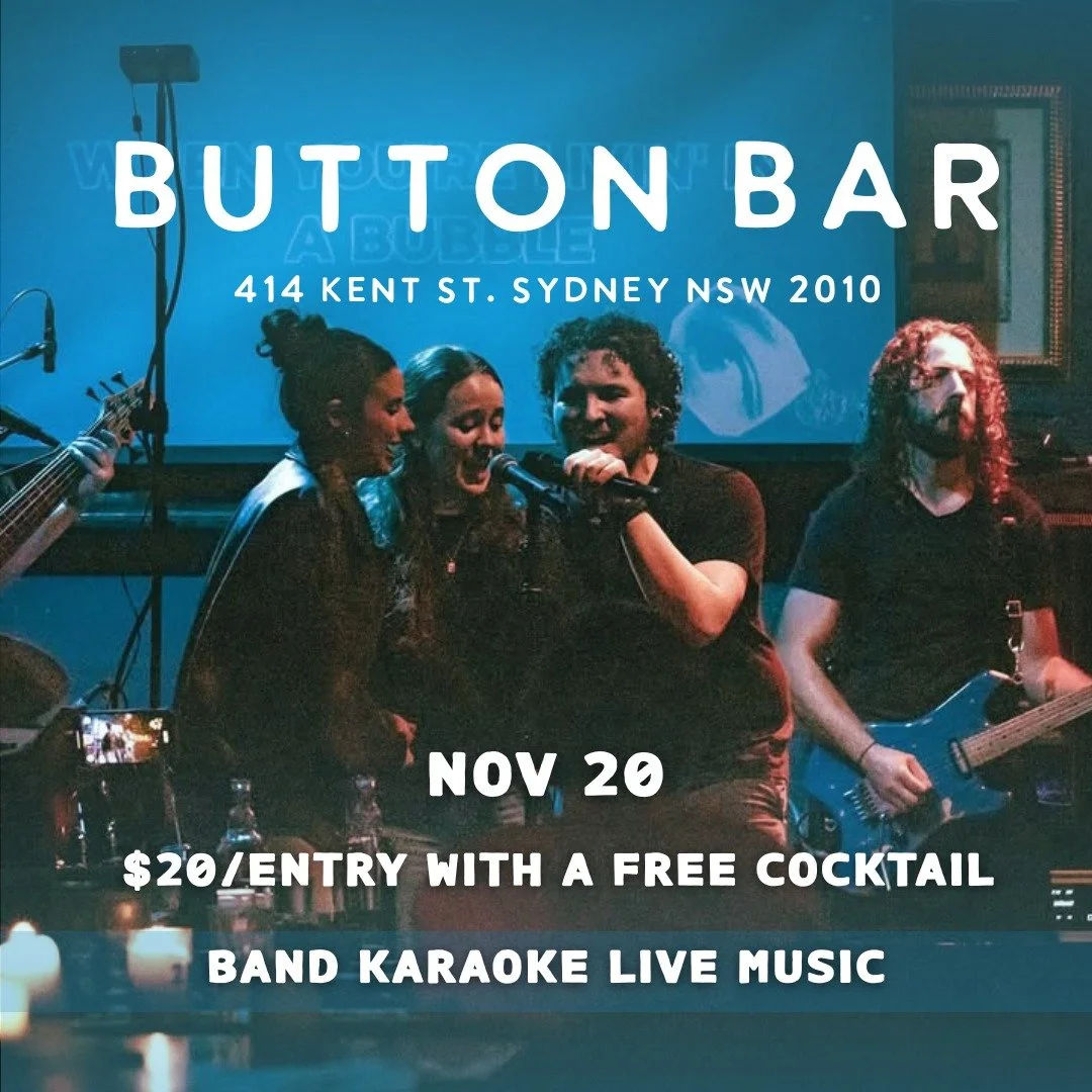 🎸 Live at Button Bar: Band Karaoke at Nov 20! 🎶

Get ready for an unforgettable night of music as Band Karaoke takes the stage. 

Bring your friends, enjoy great drinks, and soak in the live tunes that&rsquo;ll make your night one to remember. Don&