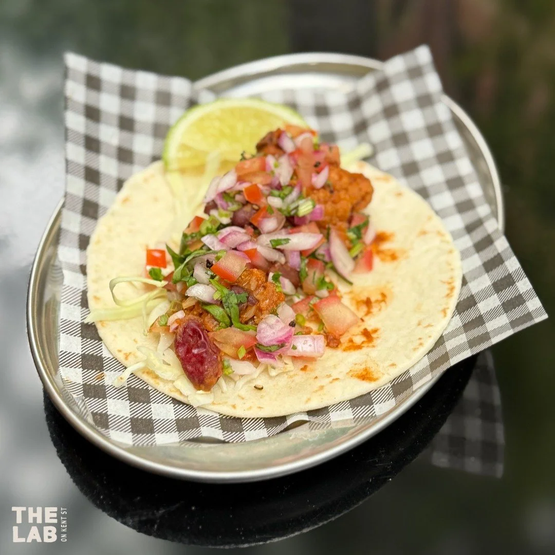Who said tacos need rules?

Our Cauliflower Taco breaks them. Crispy, smoky, and alive with zest.
Experiment accepted.

#TheLab #MexicanFlavours #CulinaryExperiments #SydneyEats #TheLabExperience #FoodCulture #SpiceAndSoul