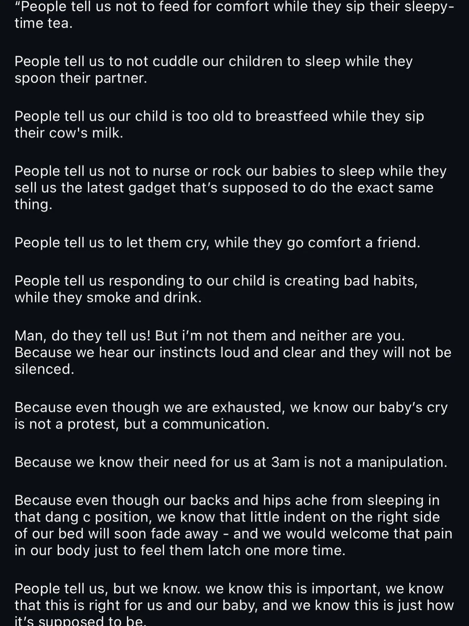 Words by @milkitivity_ that we would all do well to remember. #intuitiveparenting #parentingdoneright #mumssupportingmums #mindfulparent