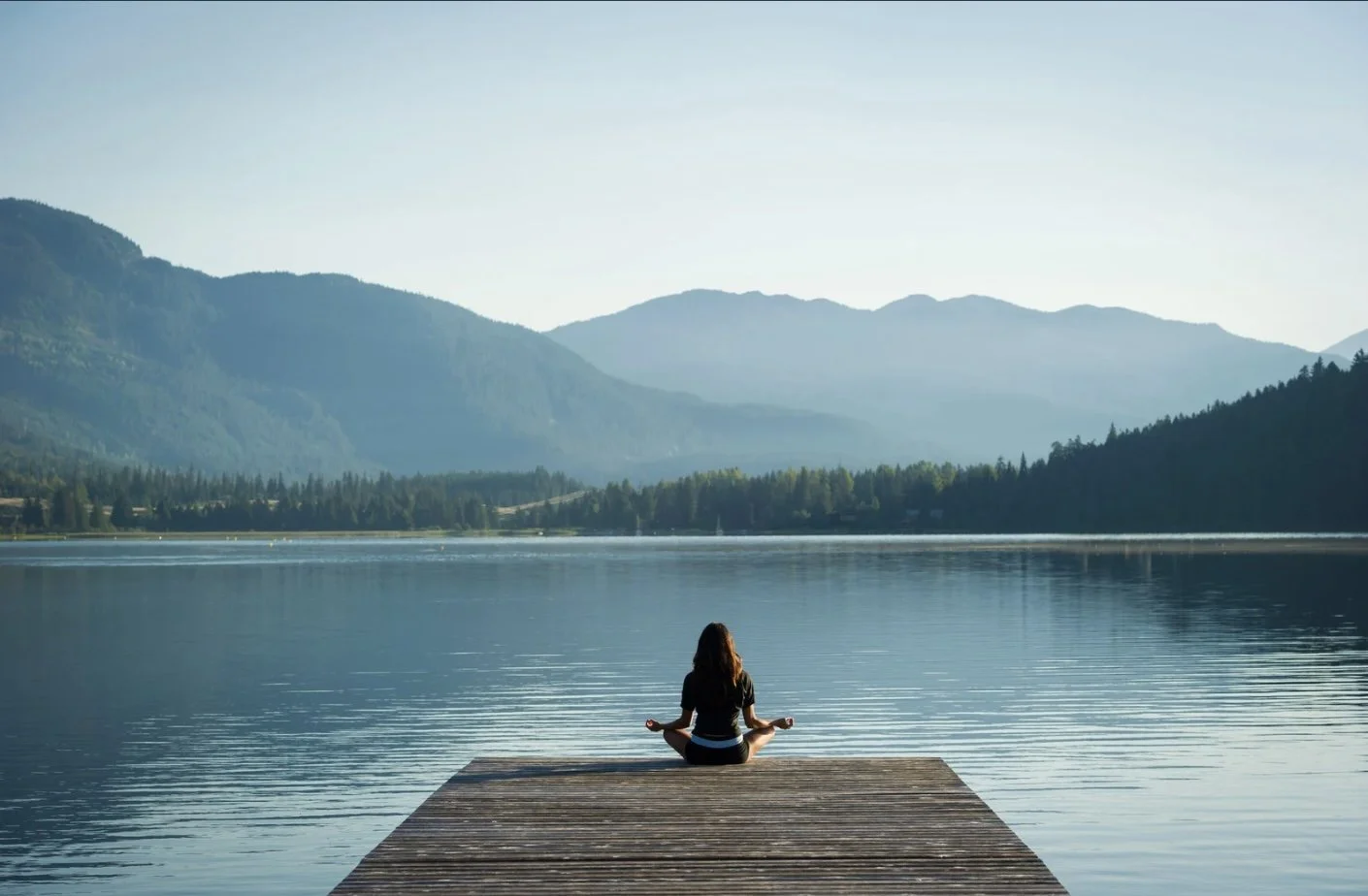 peaceful woman meditating