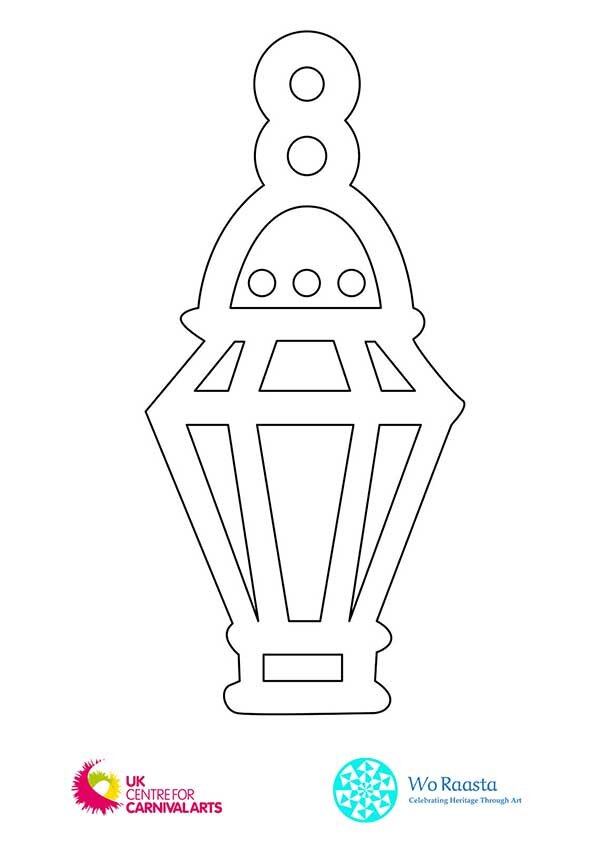 EID colouring sheet with lantern outline