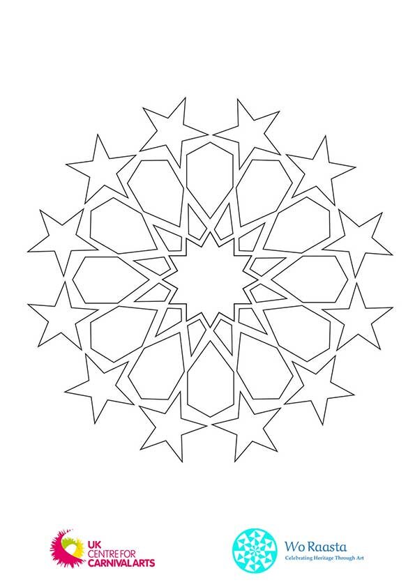 EID colouring sheet with pattern outline