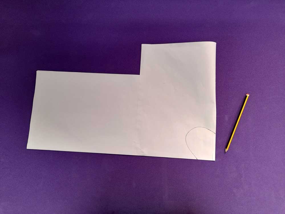 A hand drawn shape on a piece of paper