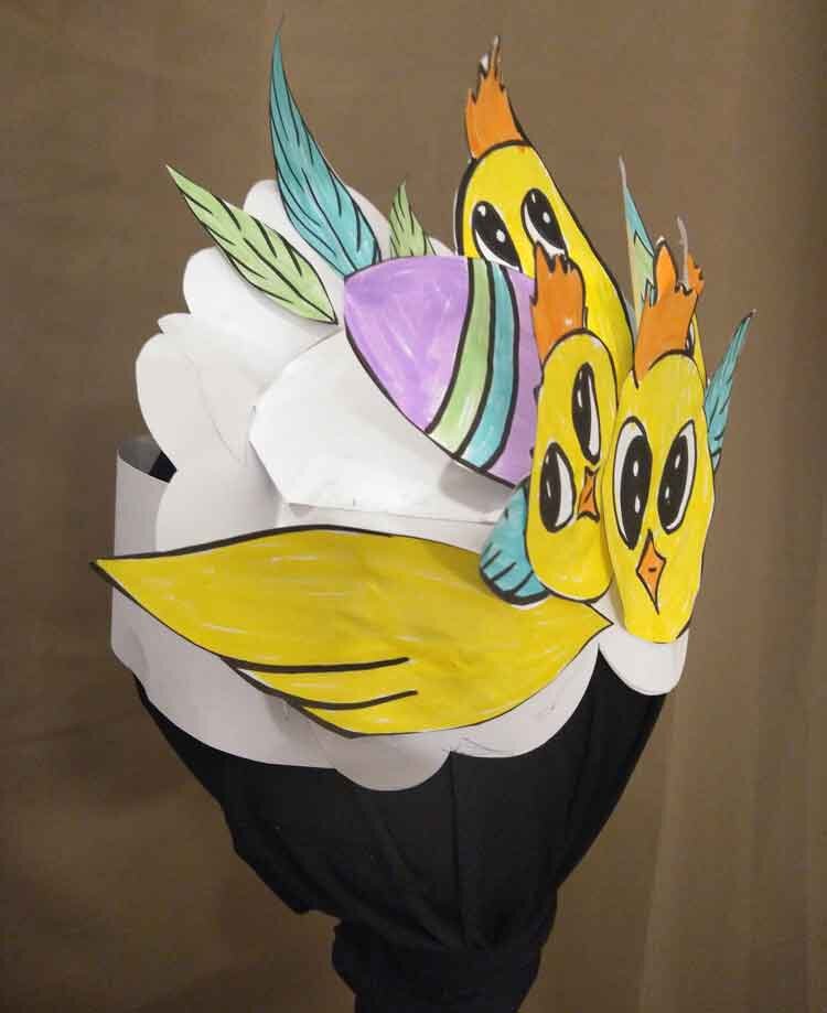 Easter chicks headdress put together