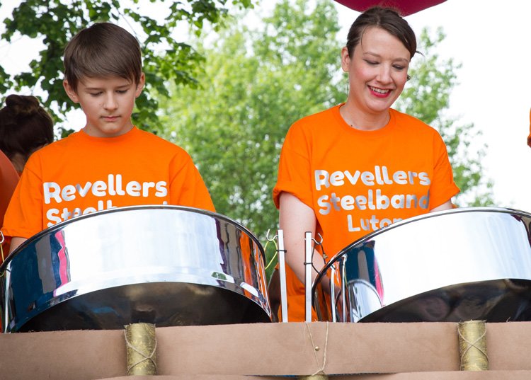 Revellers Steel Pan players