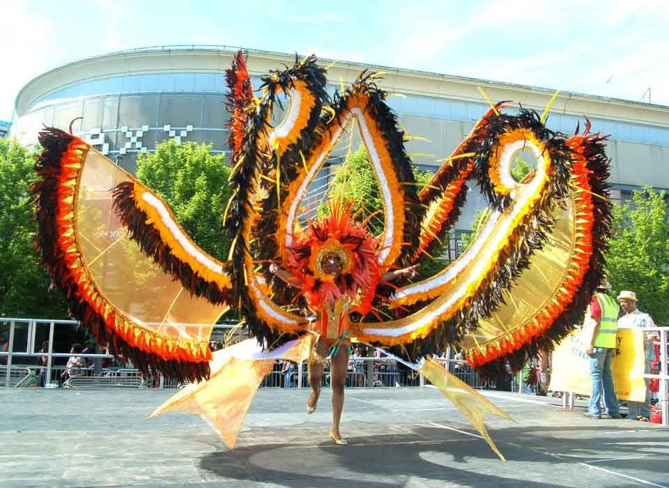 Orange black and yellow 3d carnival costume