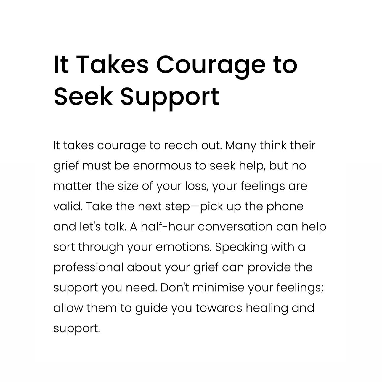 Your feelings are valid, no matter the size of your loss. 🤍Visit the link in my bio to start a conversation &rarr;