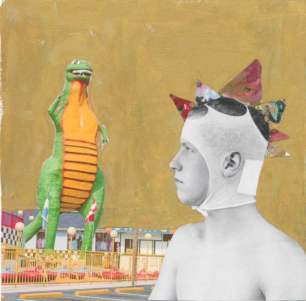 Role Model, 2021.
20cm x 20cm.
Ink, Giclée Photograph, Acrylic Paint Skins on Paper.