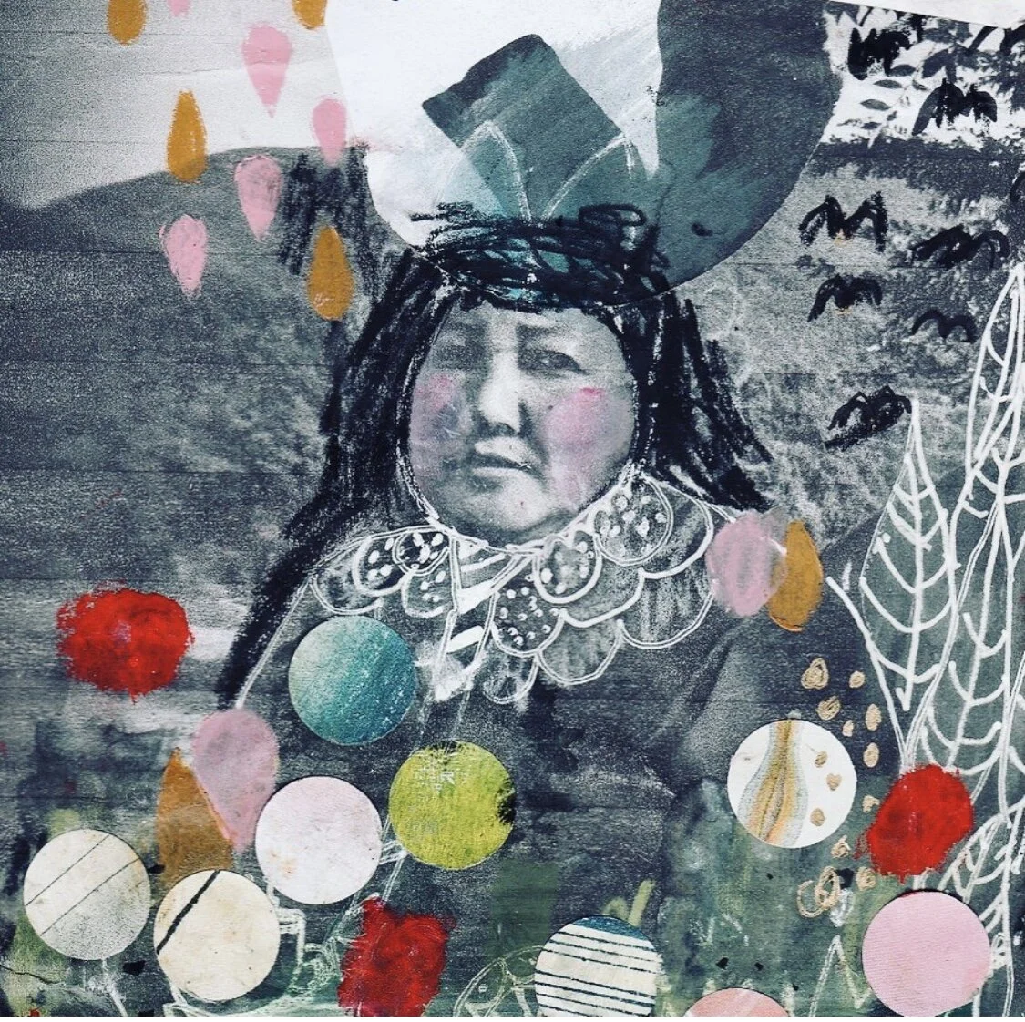 Some Kind of Monk, 2019.
15cm x 15cm.
Ink, Crayon on Found Paper.