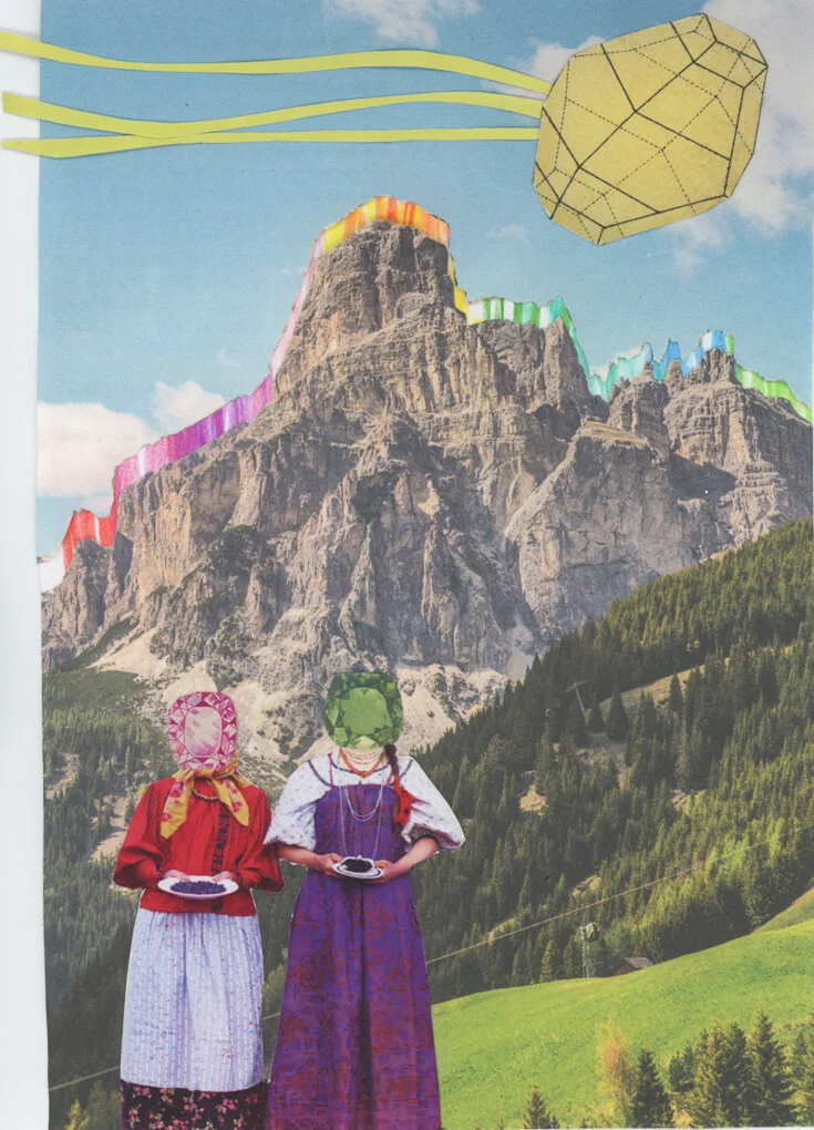 In The Dolomites, 2020.
12.7cm x 17.78cm.
Pencil, Found Paper on Paper. 