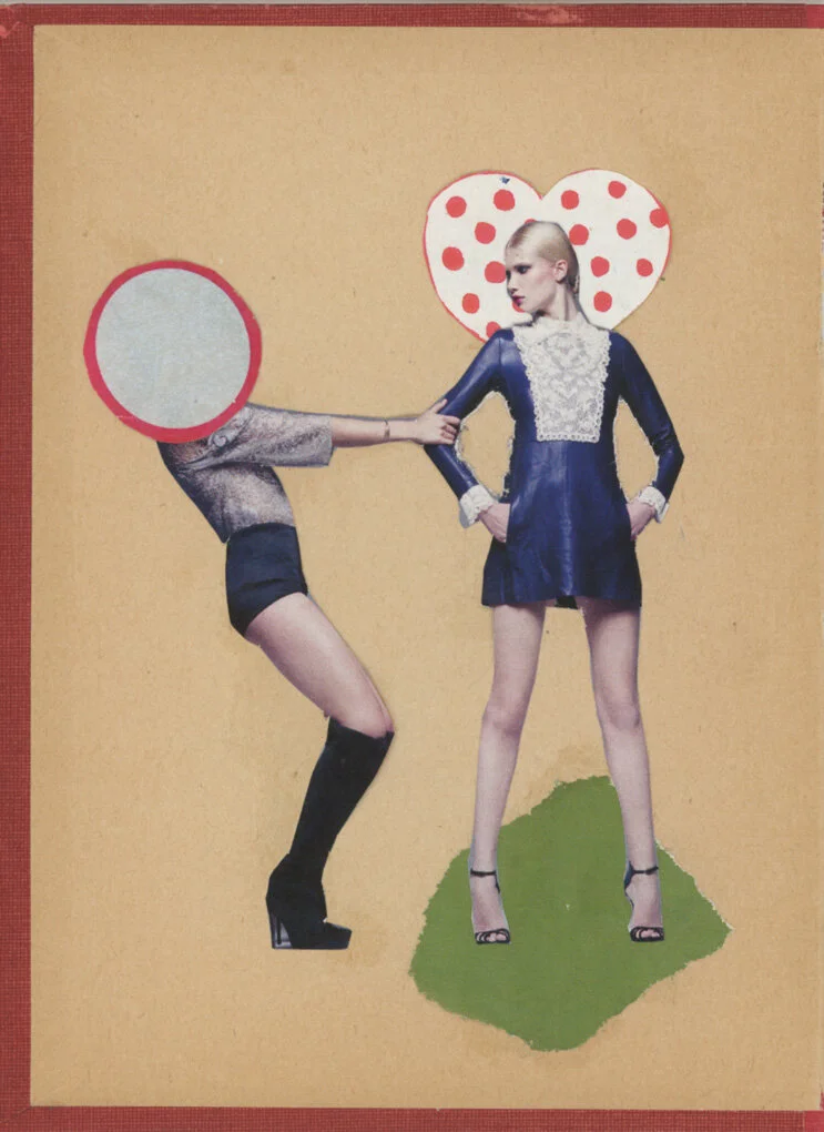 Sharing is Caring, 2019.
Paper on Vintage Book Board. 