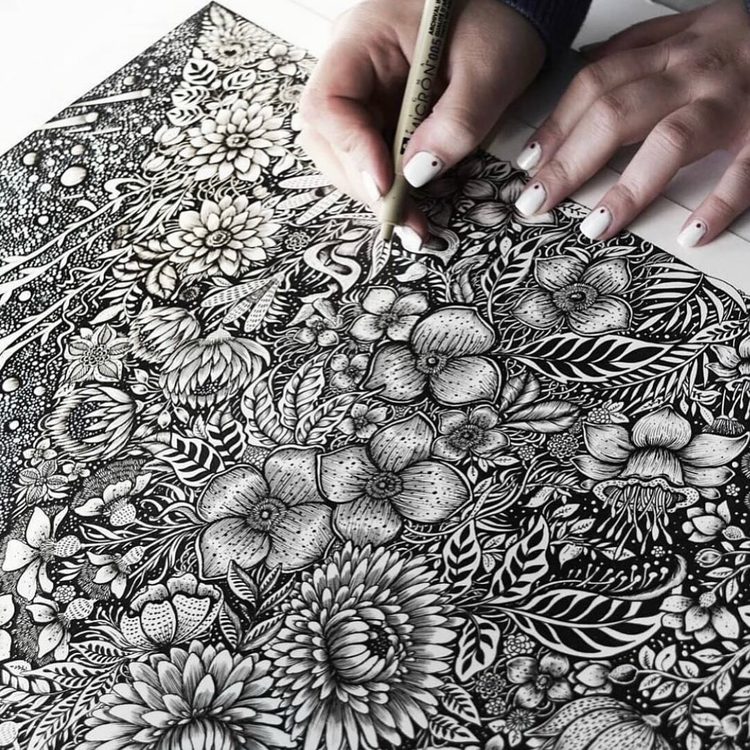 Some inky botanical x space drawings - swipe for more 🌸🌷🌿🌙✨
.
.
.
#throwback 
#blackandwhite #illustration #drawing #floralart #linedrawing #lineart #art  #sketchbookdrawing #dreams #mindfulart #botanicalart #tattoo #tattooart #micronart #artwork