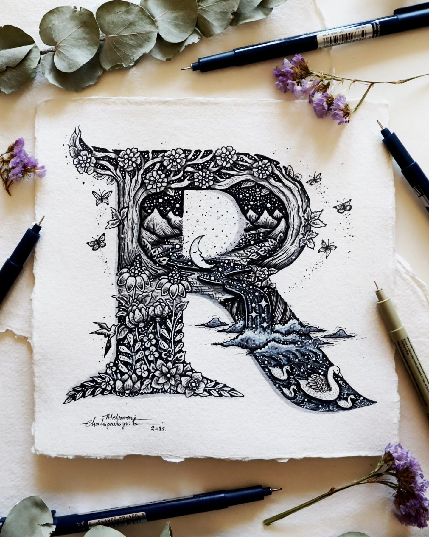 &ldquo;R&rdquo; is for River of Dreams 🌔✨
&ldquo;The future belongs to those who believe in the beauty of their dreams.&rdquo; Quote by Eleanor Roosevelt

Now available in the shop both the original &ldquo;R&rdquo; artwork and the print version! Lin
