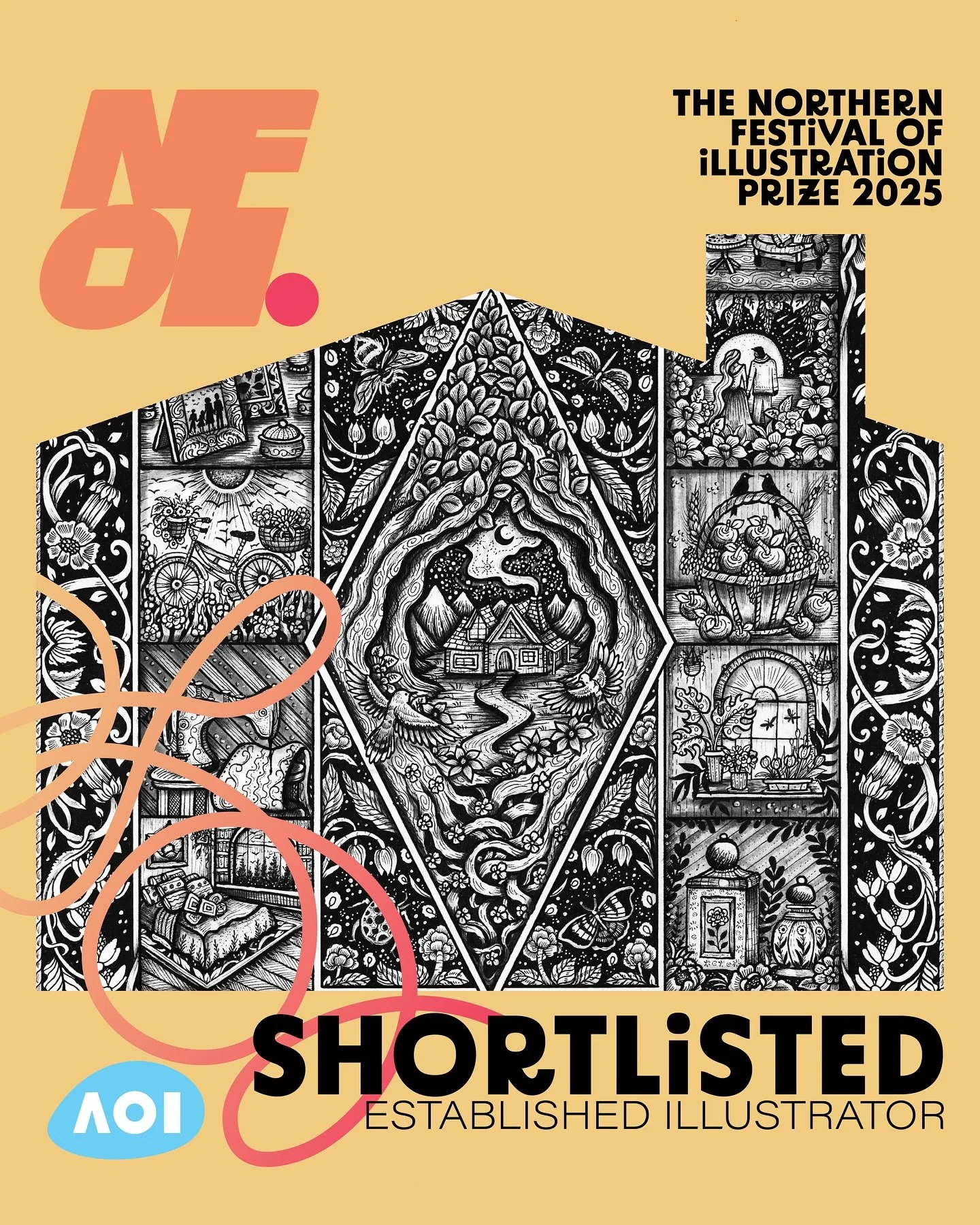 My work &ldquo;Carpet of Memories&rdquo; is shortlisted for the Northern Festival of Illustration Prize 2025 with the theme &ldquo;Stories of Home&rdquo;. @festivalofillustration 

It will be exhibited at Hartlepool Art Gallery in Hartlepool, UK. As 