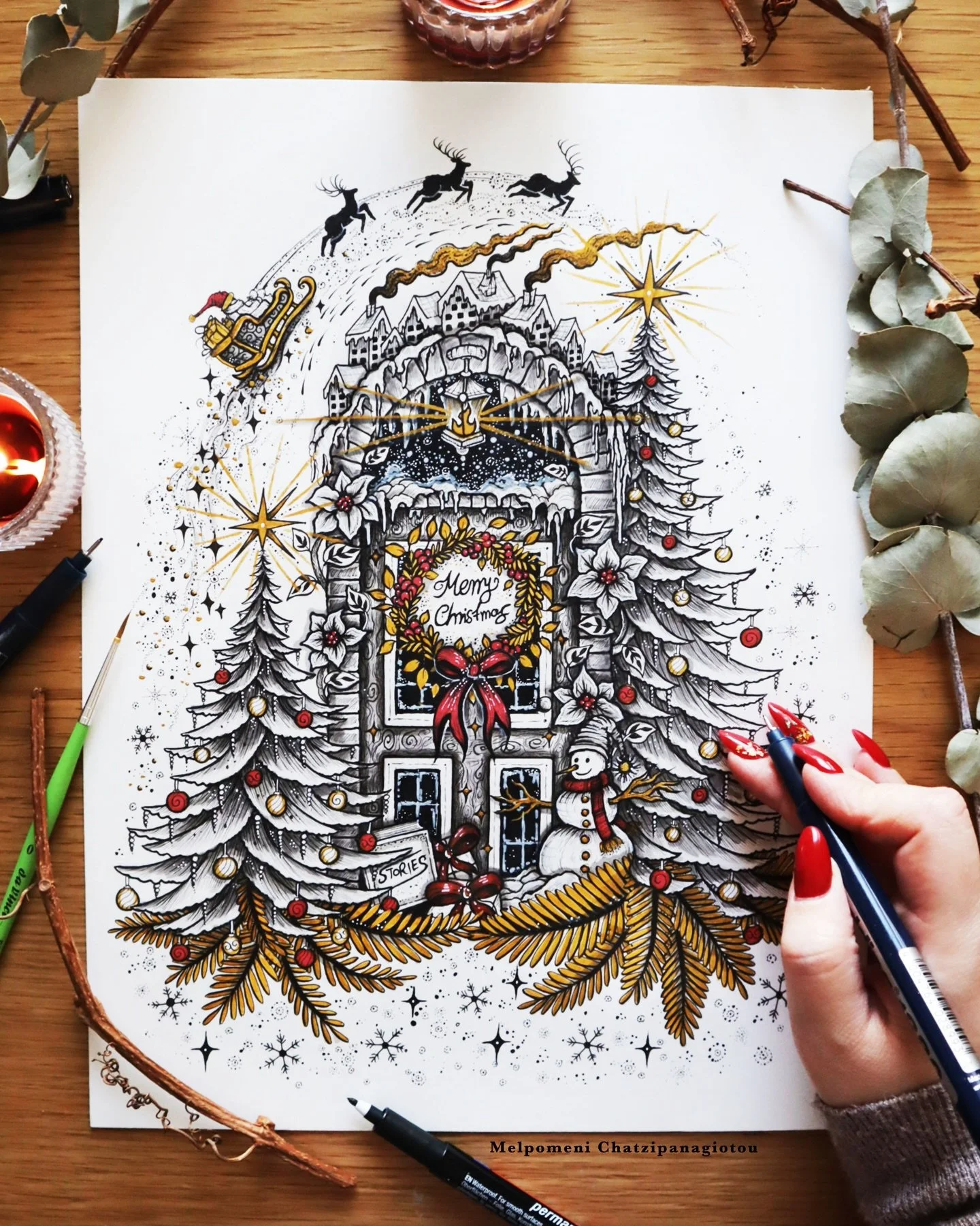 Merry Christmas! As we are nearing the end of the year, may this season of warmth &amp; light remind us of love, kindness, and new beginnings. Thank you for being part of my creative journey. ✨ 

On another note, there is a 10 minute process video of