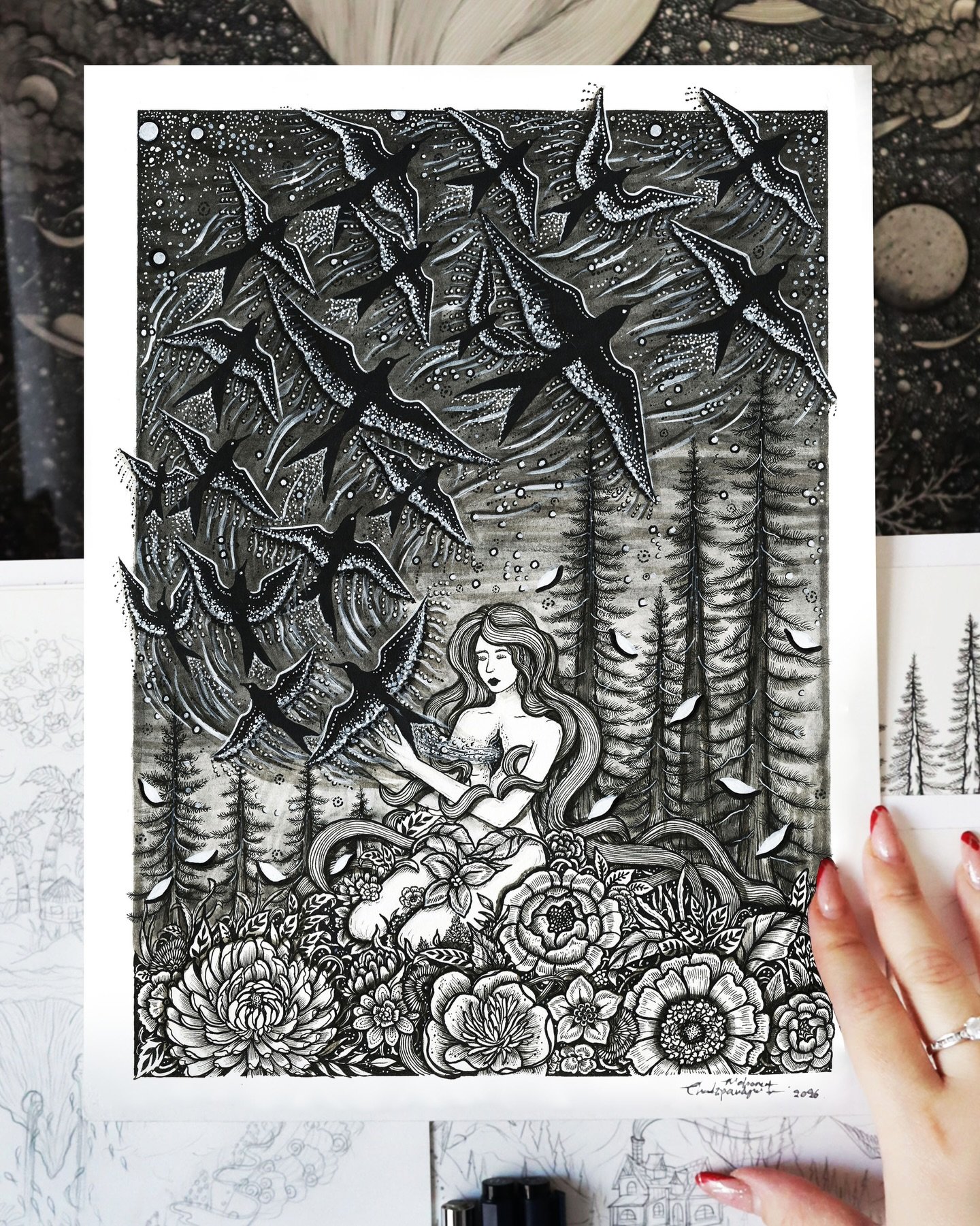 Breathless is the moment, breathless is the fear. Time lingers in the air, like blackbirds in the midnight wind. 

Art Prints from &ldquo;Breathless&rdquo; are available in the shop ✨ menisart.etsy.com or link in bio for more info.

#surrealismart  #