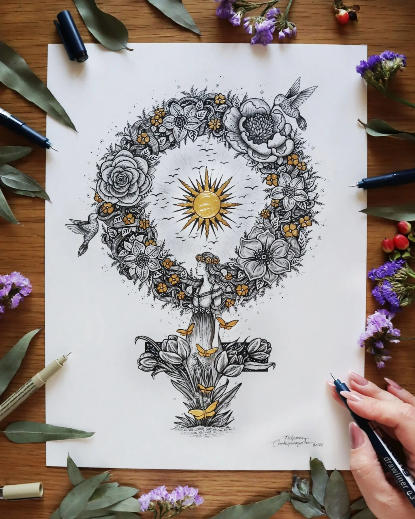 Petals of Strength ✨ Each time you fall, you bloom anew, stronger, wiser, radiant.
The sun greets you brighter every time.

Happy International Women&rsquo;s Day! 

The making of this illustration is now up on YouTube. Link in bio or find me there wi