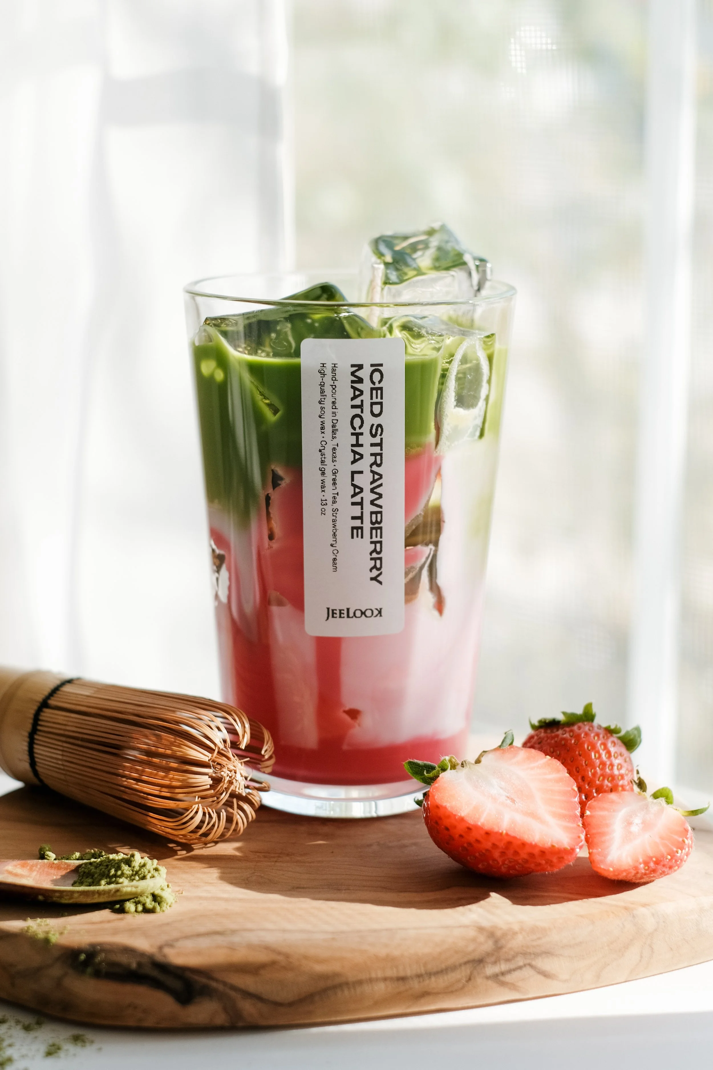 Iced Strawberry Matcha Latte Candle, 13 oz