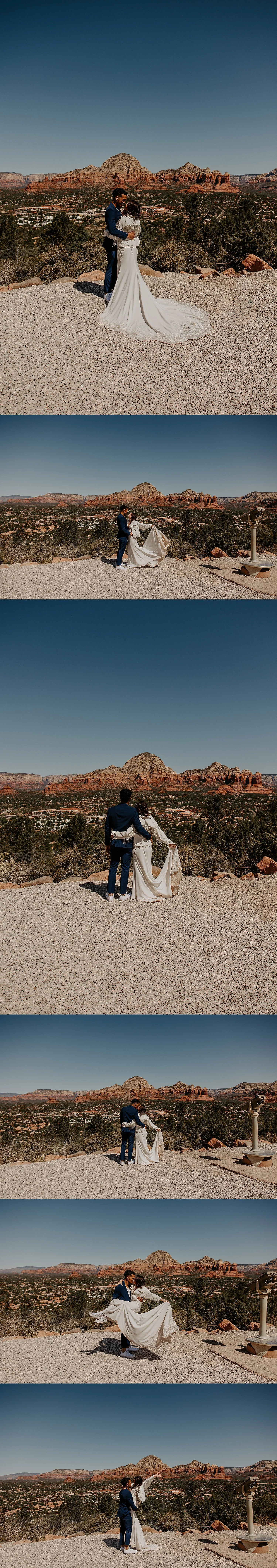 Colleen and Damon at Airport View Overlook in Sedona at the end of their jeep tour.