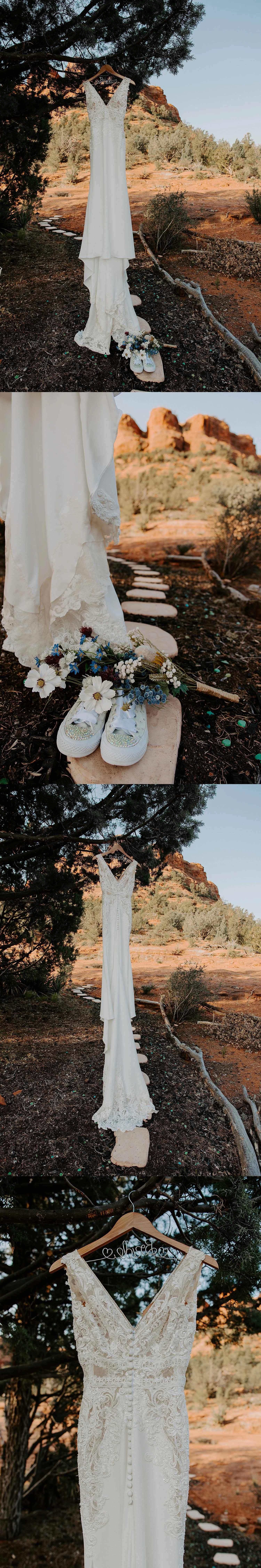 Sleeveless mermaid style wedding dress with intricate beading and lace trailed up the sides of the gown and completely covering the top of the gown.