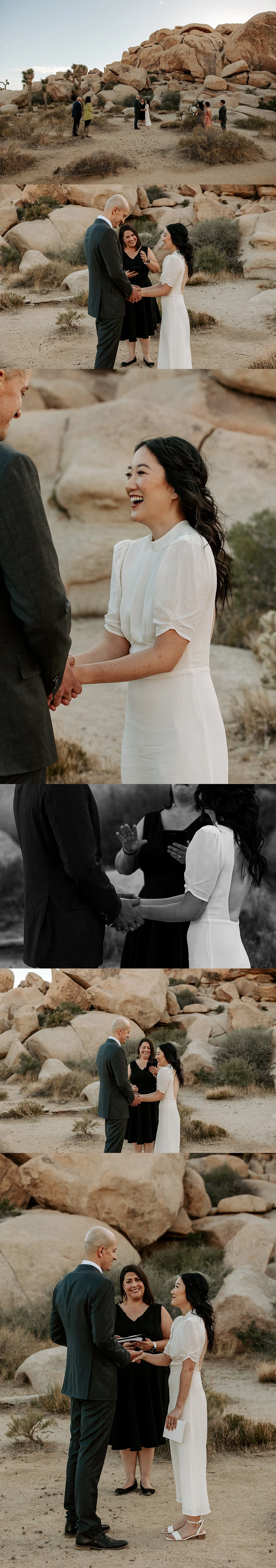 Elopement ceremony in Joshua Tree National Park at Cap Rock