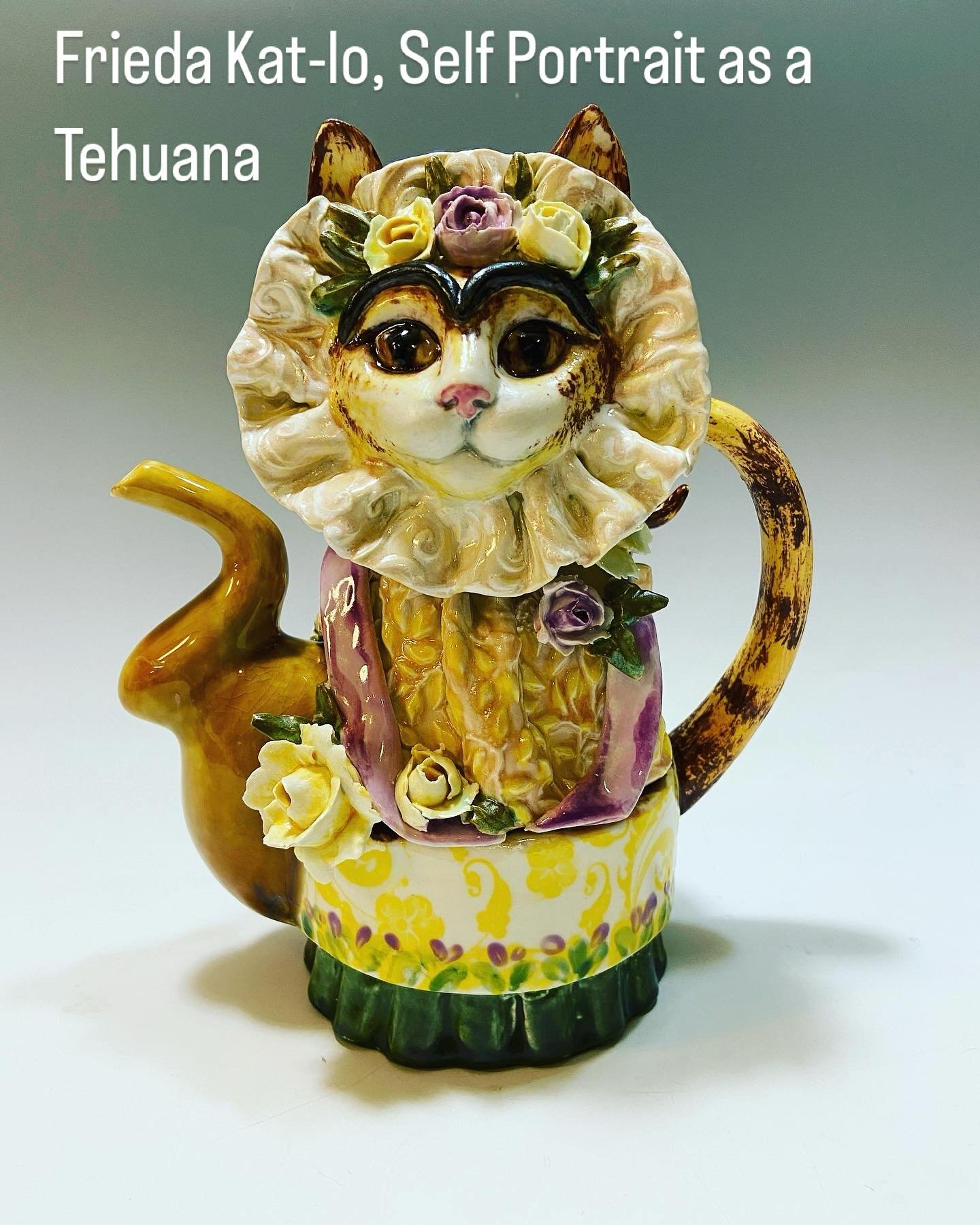 Yikes! No internet the last few days!Amazing how we come to depend on it so much. I made a challenge to myself to post a pot a day and was thwarted. But that&rsquo;s OK, I&rsquo;m back. Here we have a Kitty Teapot. These really crack me up. ❤️making 