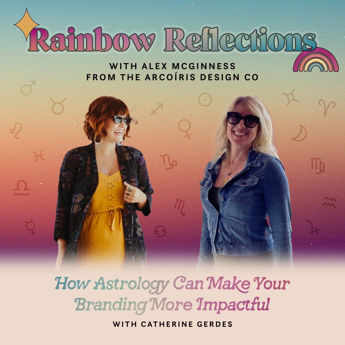 My latest episode of Rainbow Reflections is live!⁠
⁠
On this episode we have our first guest, @iamcatherinegerdes. In it, we talk about creativity, astrology and how we used it in her brand over time to create a more meaningful aesthetic for her.⁠
⁠
