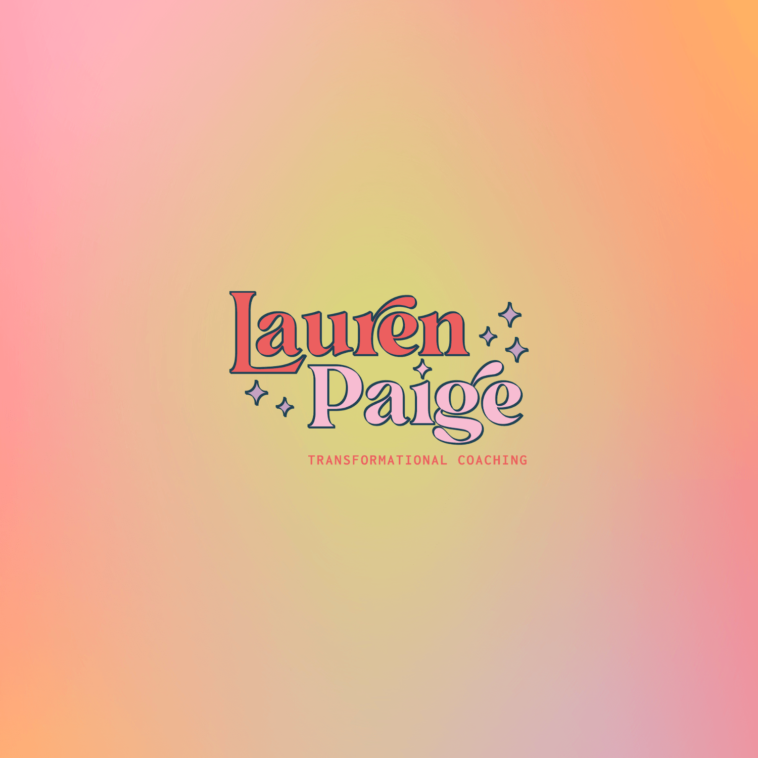 Colorful retro logo design for Lauren Paige Transformational Coaching