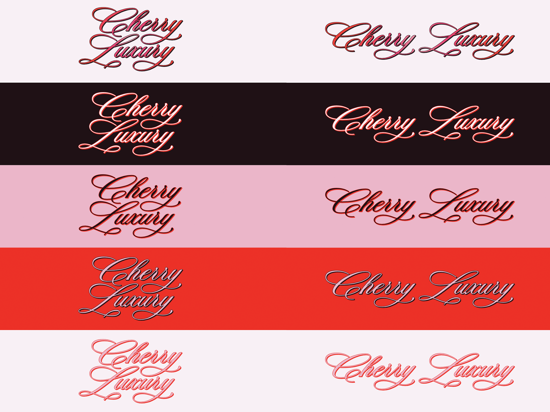 Logo color variations for Cherry Luxury